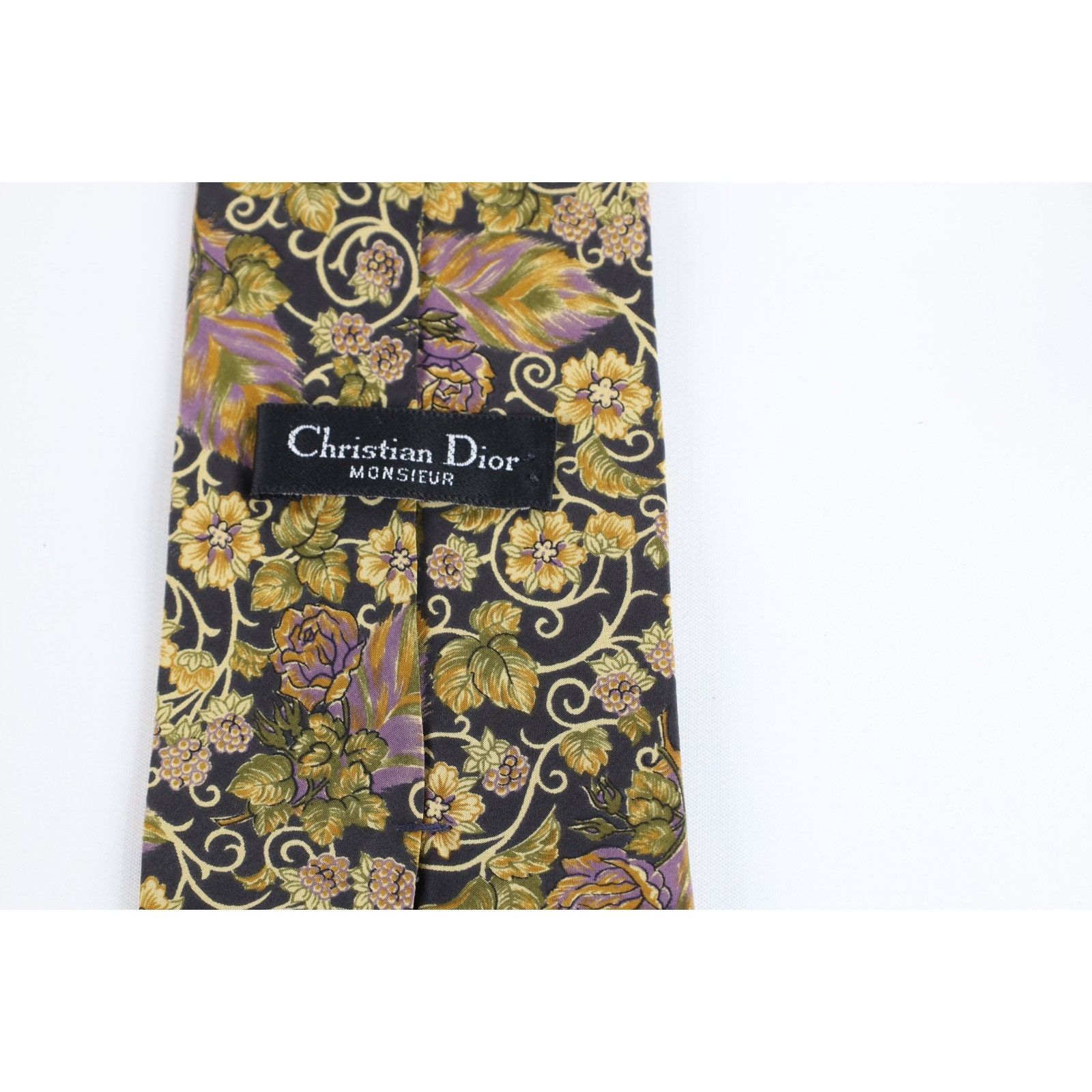 Christian Dior Monsieur Vintage 90s Christian Dior Silk Flower Floral Neck Tie Size ONE SIZE - 5 Thumbnail