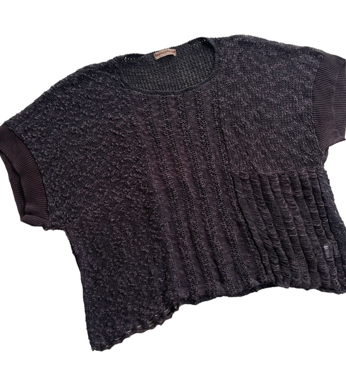 Issey Miyake 1970s Issey Miyake Mesh Knit Cropped Top Size L / US 10 / IT 46 - 1 Thumbnail