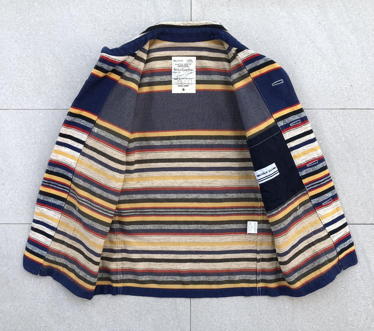 Nicole Club Nicole Club Dept. Multicolour Stripped Canves Coat Jacket Size S / US 4 / IT 40 - 4 Thumbnail