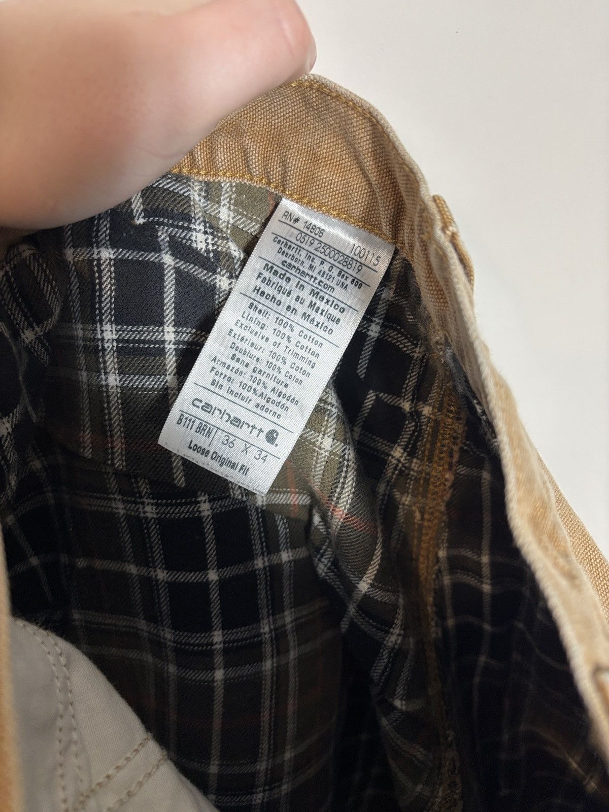 Carhartt Vintage Carhartt B111 BRN Carpenter Work Pants Flannel 34x33 Size US 34 / EU 50 - 3 Thumbnail
