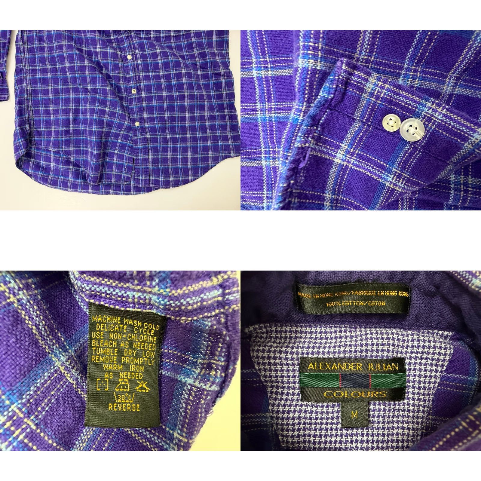 Alexander Julian VINTAGE Alexander Julian Shirt Men M Plaid Lightweight 90s Casual Button-Up Collared Long Sleeve Purple Size US M / EU 48-50 / 2 - 9 Thumbnail