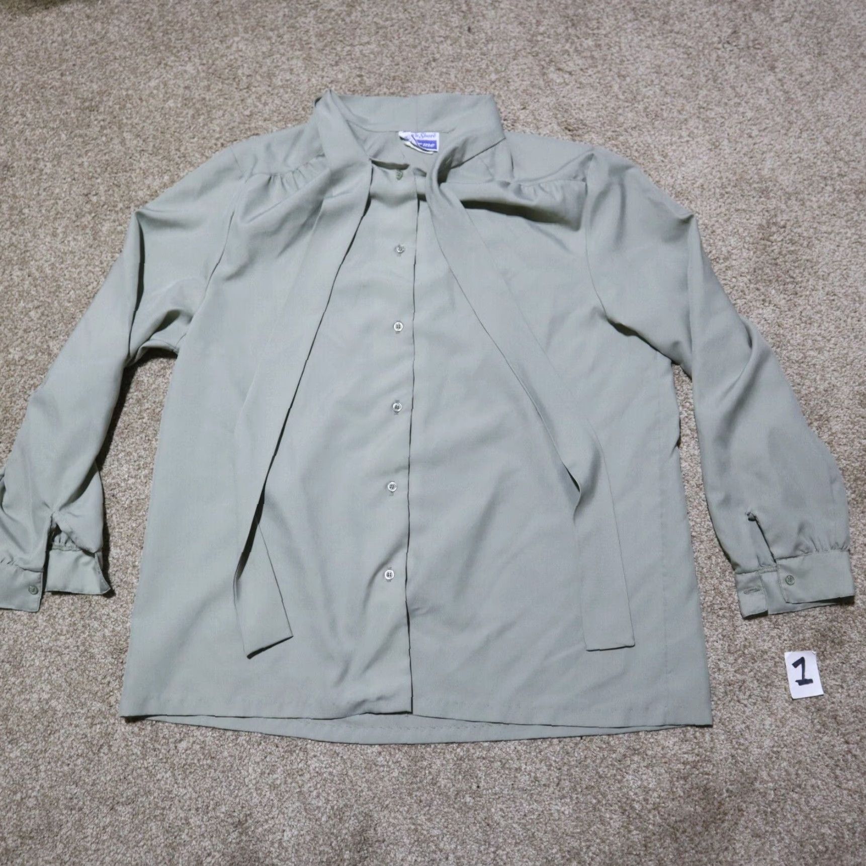 Vintage Ship n shore Blouse Shirt Adult 40 Green Button Down 90s Women's Plus Size XL Size S / US 4 / IT 40 - 2 Thumbnail
