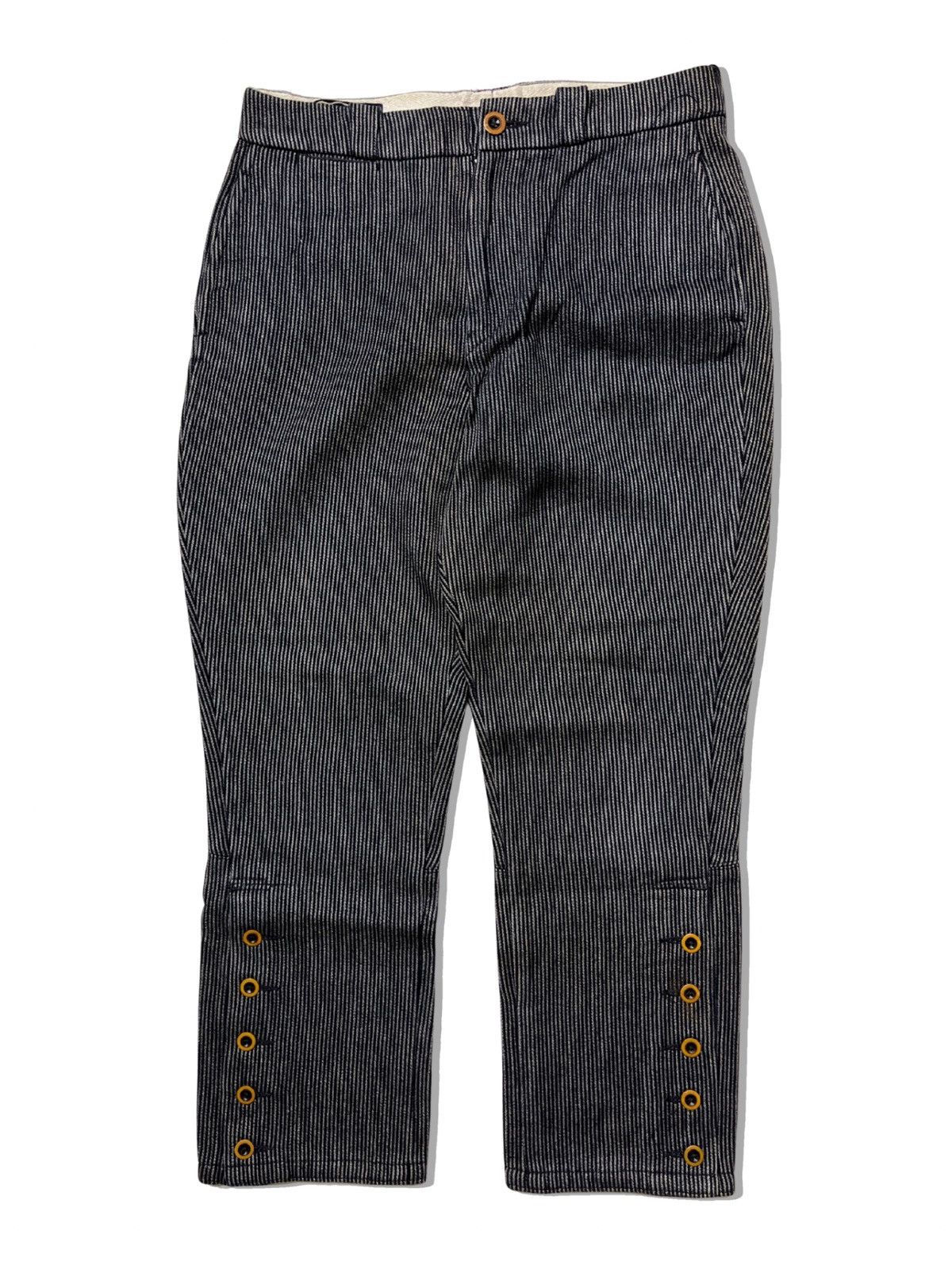 45rpm 45rpm SS2017 Artisan Indigo Series - Stripe Buttoned Pants Size US 29 - 1 Thumbnail