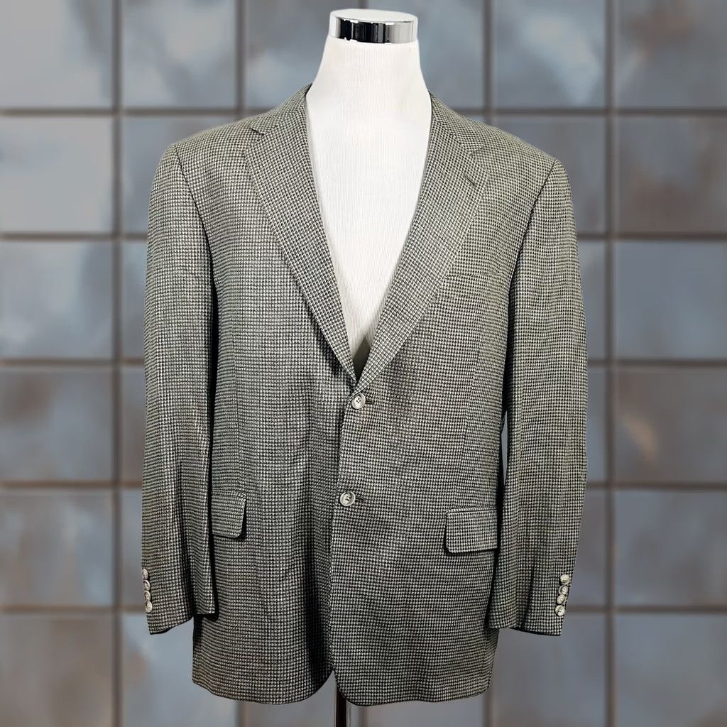 Joseph Abboud Joseph Abboud Sport Coat Silk Wool Blend Gold Knit Two-Button Lined 44R Jacket Mens Dress Coat Size US XS / EU 42 / 0 - 1 Thumbnail