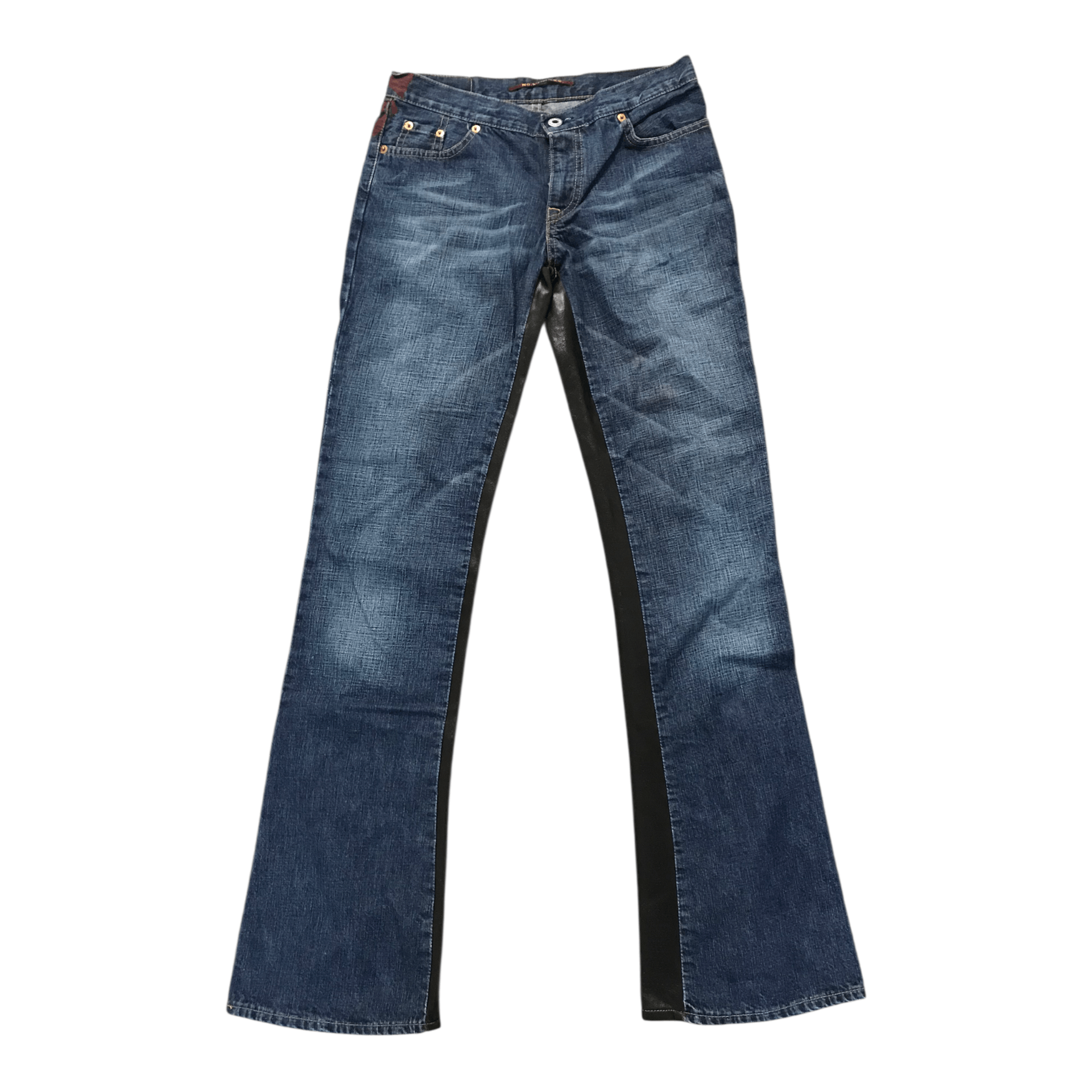 If Six Was Nine × Japanese Brand × Le Grande Bleu (L.G.B.) No Lolita Half Leather Blue Bootcut pant Size US 28 / EU 44 - 4 Thumbnail