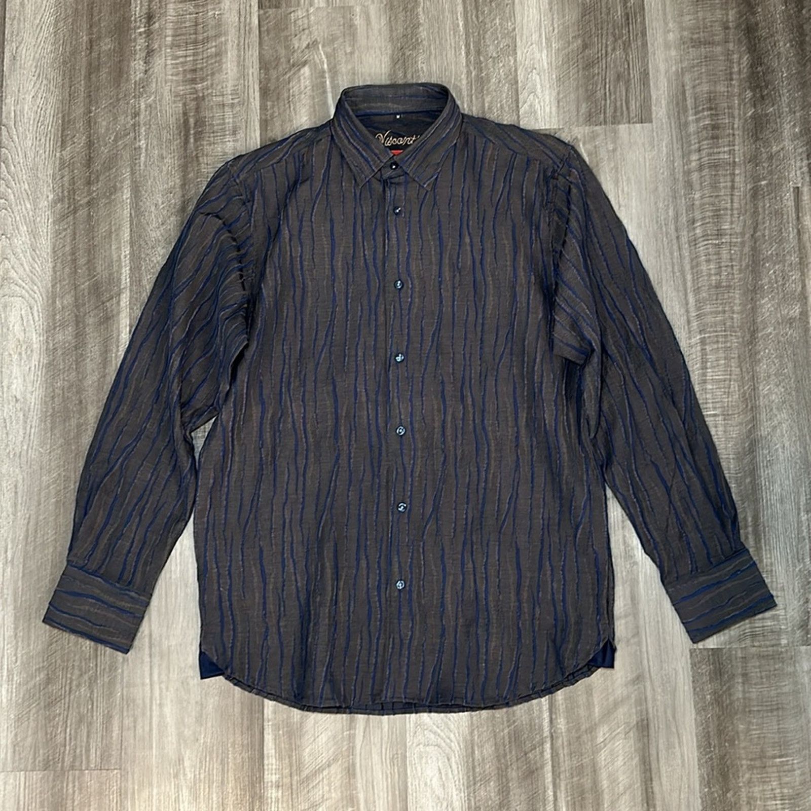 Luchiano Visconti Visconti Textured Long Sleeve Button Down - Medium Size US M / EU 48-50 / 2 - 2 Thumbnail