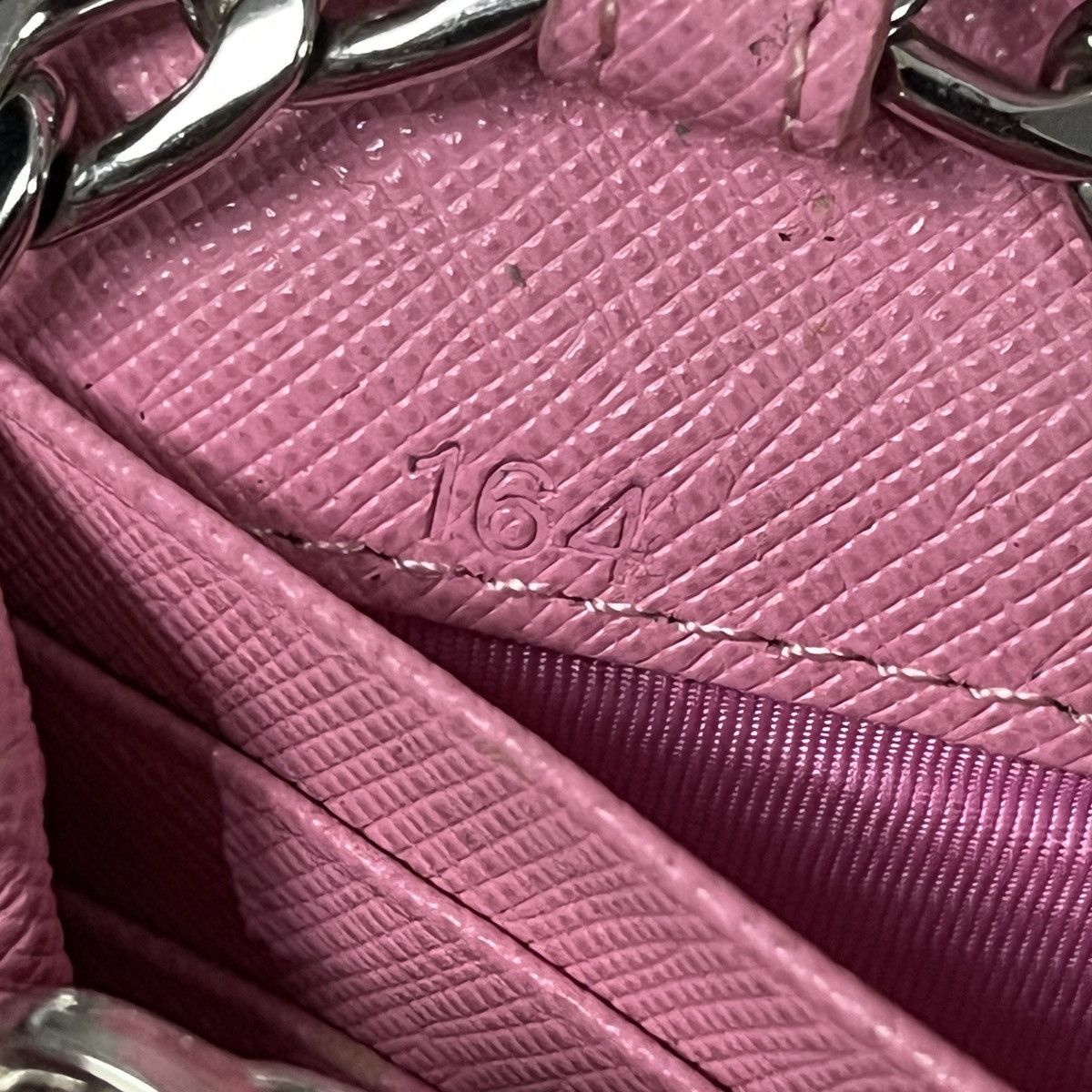 Prada Prada Pink Saffiano Rings Stud Clutch Chain Crossbody Size ONE SIZE - 7 Thumbnail