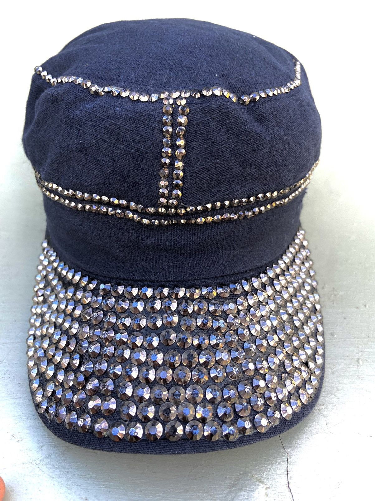 If Six Was Nine 2000s punk zircon studded patrol hat Size ONE SIZE - 4 Thumbnail