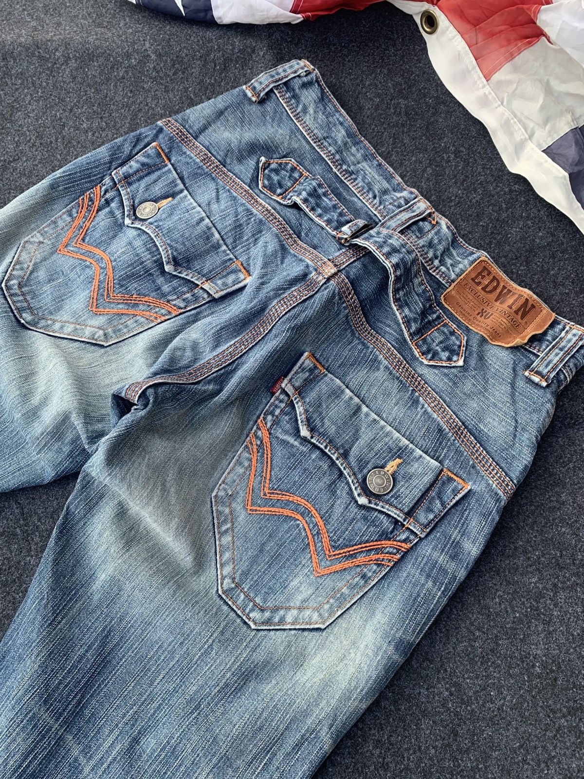 Edwin Y2K Edwin Denim Bootcut/Flare Jeans with Orange Stitching. Size US 30 / EU 46 - 9 Thumbnail