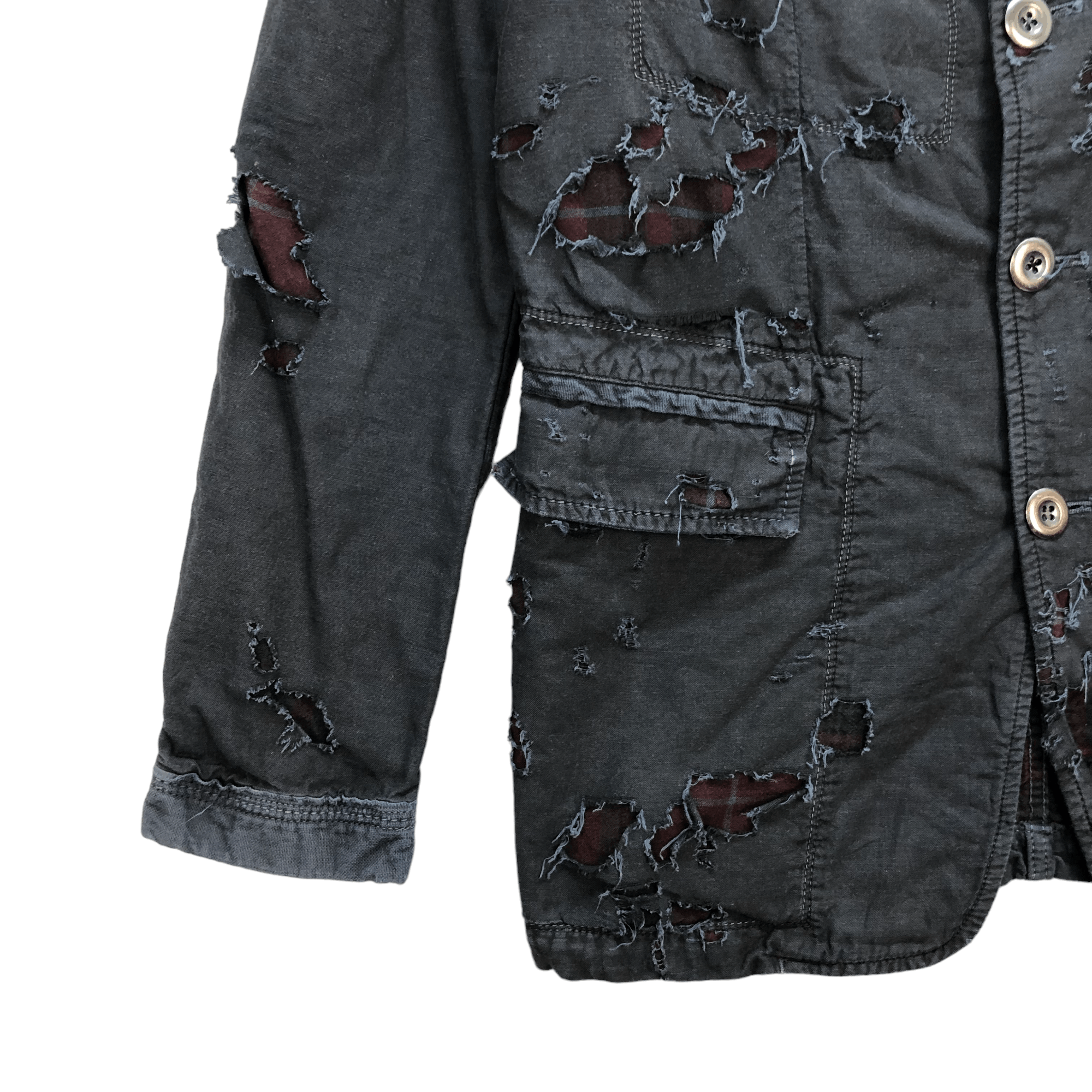 Marithe + Francois Girbaud 🔥MFG TRASHED DISTRESSED DESIGN JACKET #5761-205 Size US M / EU 48-50 / 2 - 6 Thumbnail