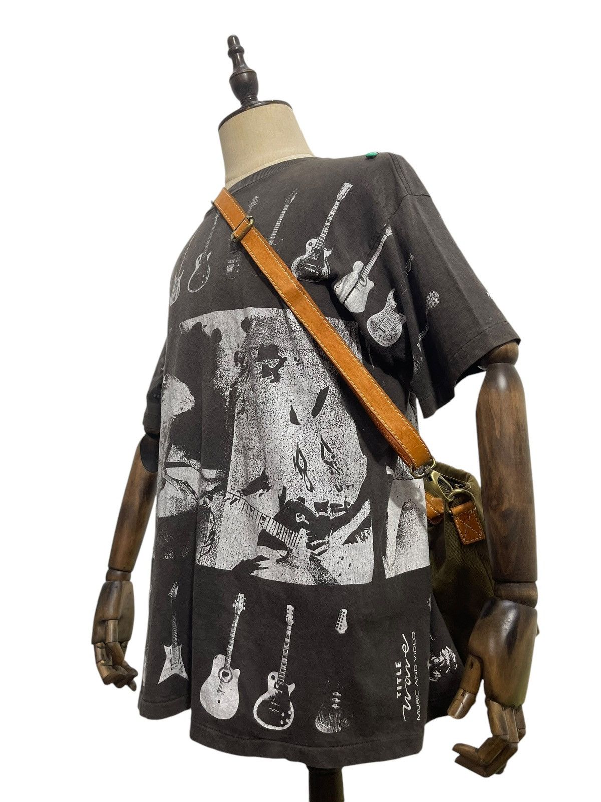 Japanese Brand Leather Cotton Canvas Fes Handmade Cross Body Bag 9🟩 Size ONE SIZE - 3 Thumbnail