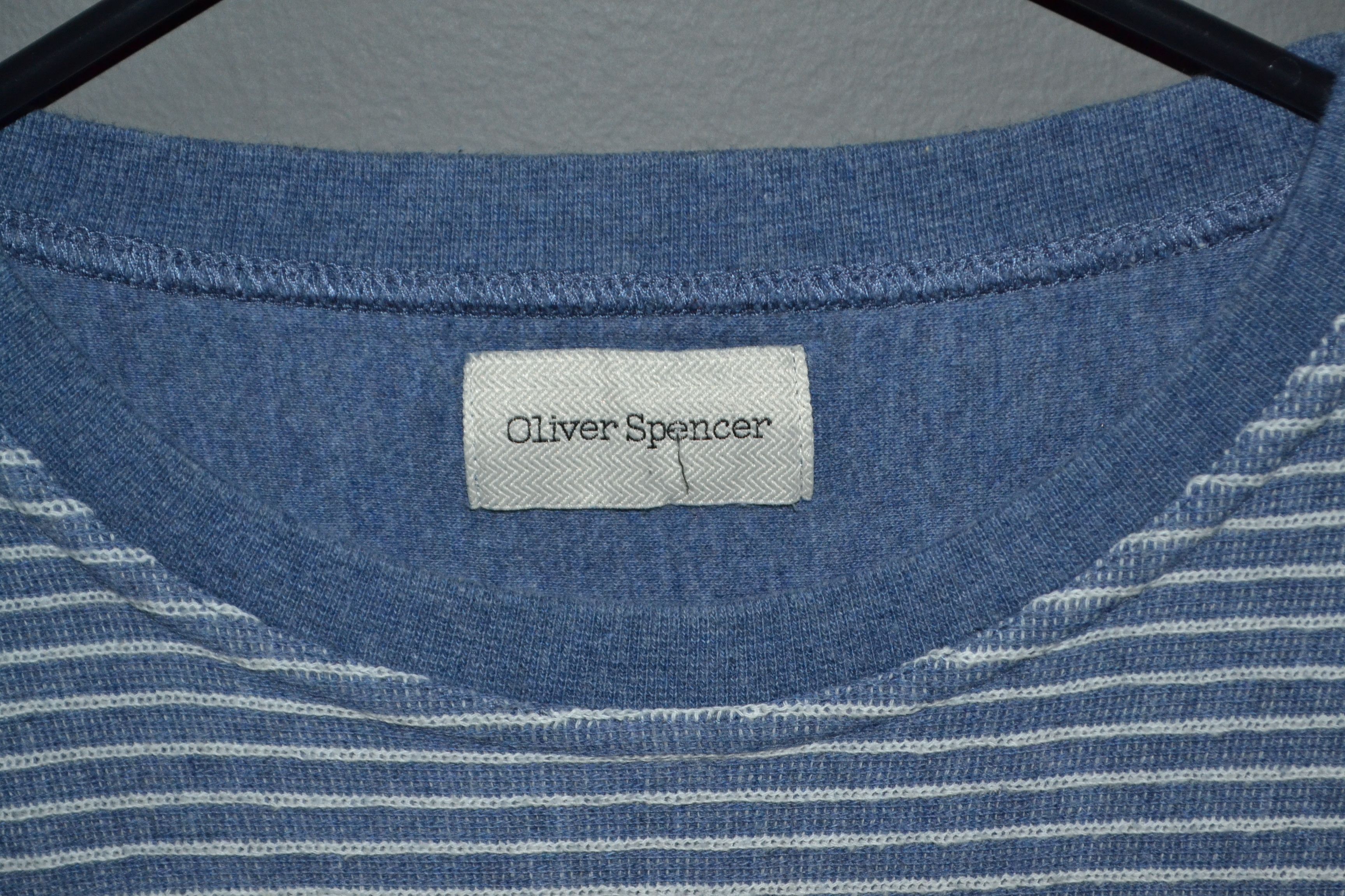 Oliver Spencer Oliver Spencer Striped Cotton Jersey Sweater Blue Size L Size US L / EU 52-54 / 3 - 3 Thumbnail