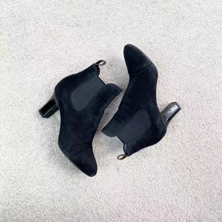 Louis Vuitton Louis Vuitton Black Suede High Heel Ankle Boots -2508 Size US 7 / IT 37 - 3 Thumbnail