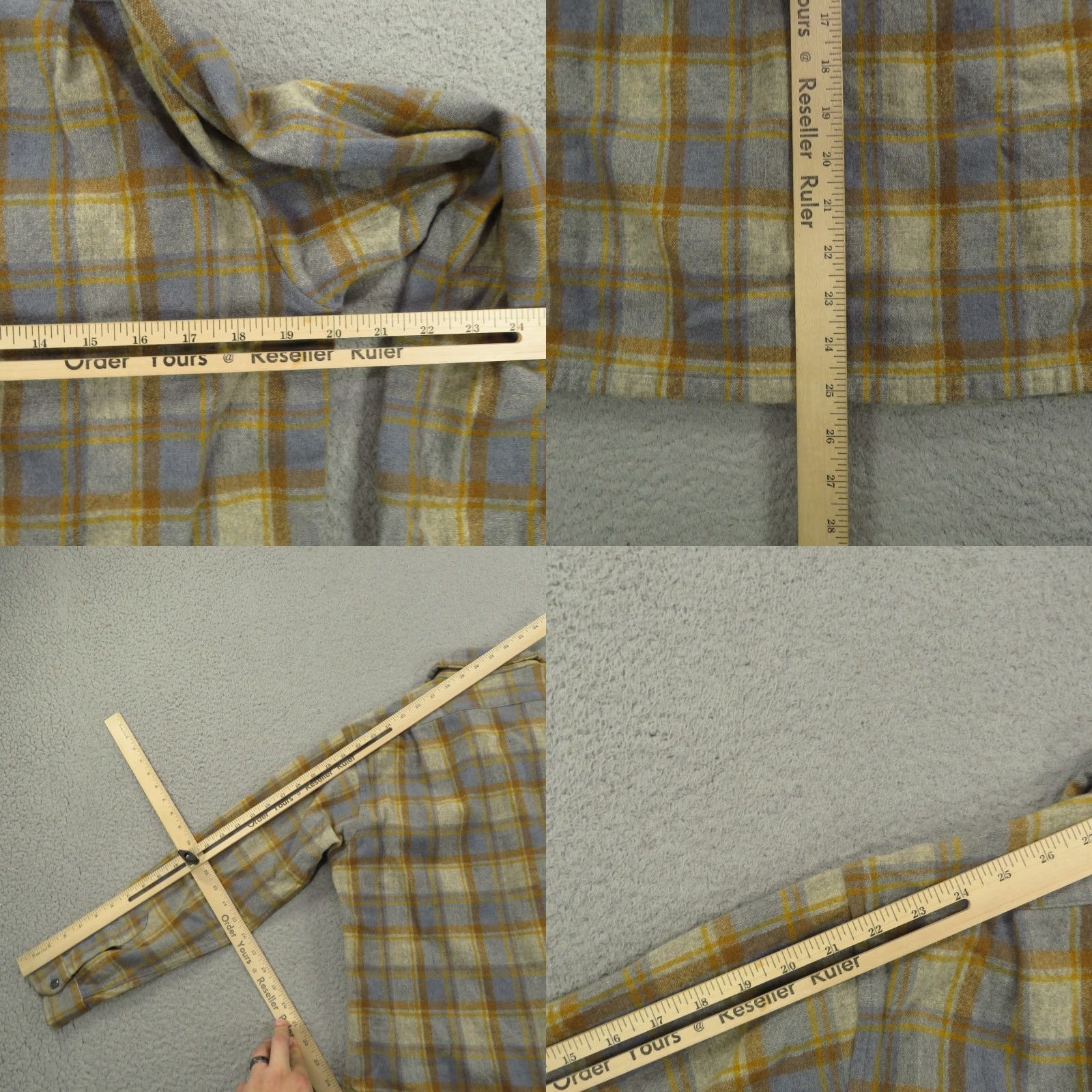 Pendleton VINTAGE Pendleton Board Shirt Mens Medium 60s Brown Grey Earth Tones Loop Collar Shirt Mens M Gray Plaid 60s Classic Outdoor Boys? Size US M / EU 48-50 / 2 - 9 Thumbnail