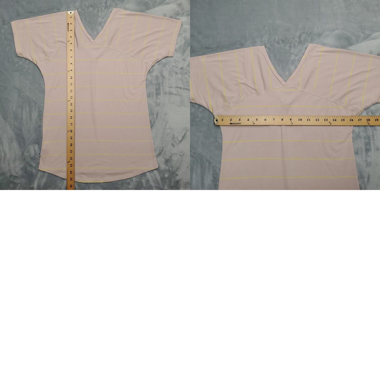 Mountain Hardwear Mountain Hardwear Shirt Women XS Beige Striped Short Sleeve V-neck Pullover TEE Size XS / US 0-2 / IT 36-38 - 8 Thumbnail