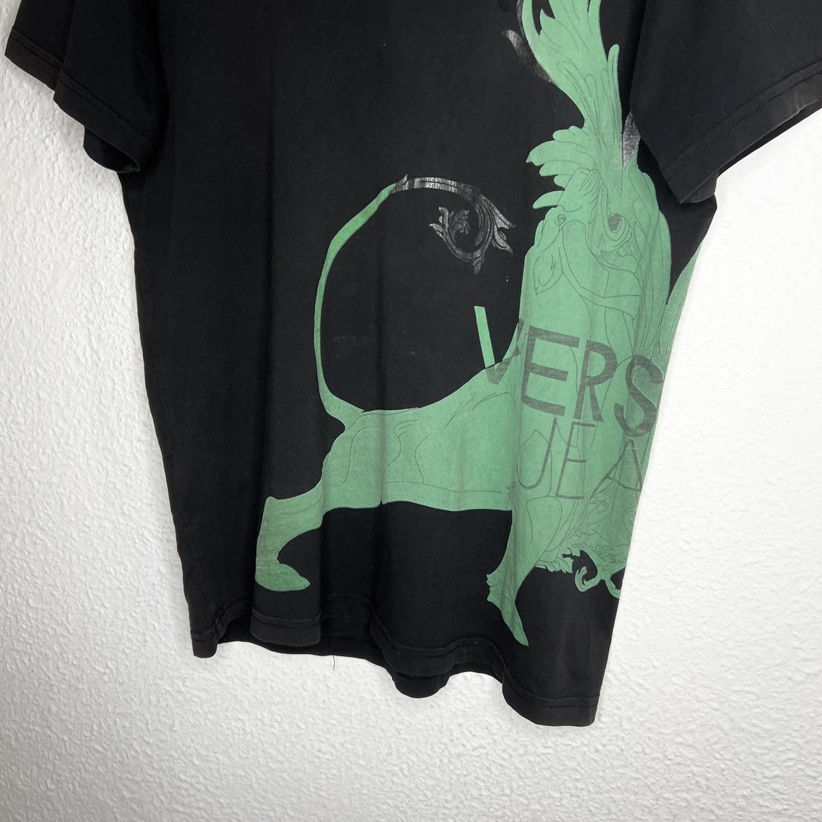 Designer × Versace Versace Tshirt Tee Black Full Print Antique Green Designer Size US L / EU 52-54 / 3 - 2 Thumbnail