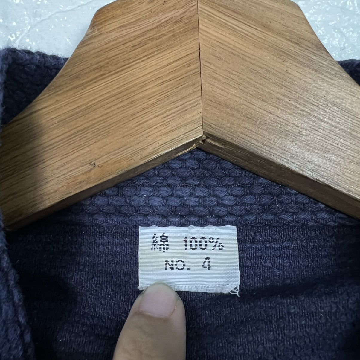 Vintage Japan Indigo Blue Sashiko Thick Weave Kimono #4154-C190 Size US L / EU 52-54 / 3 - 12 Thumbnail