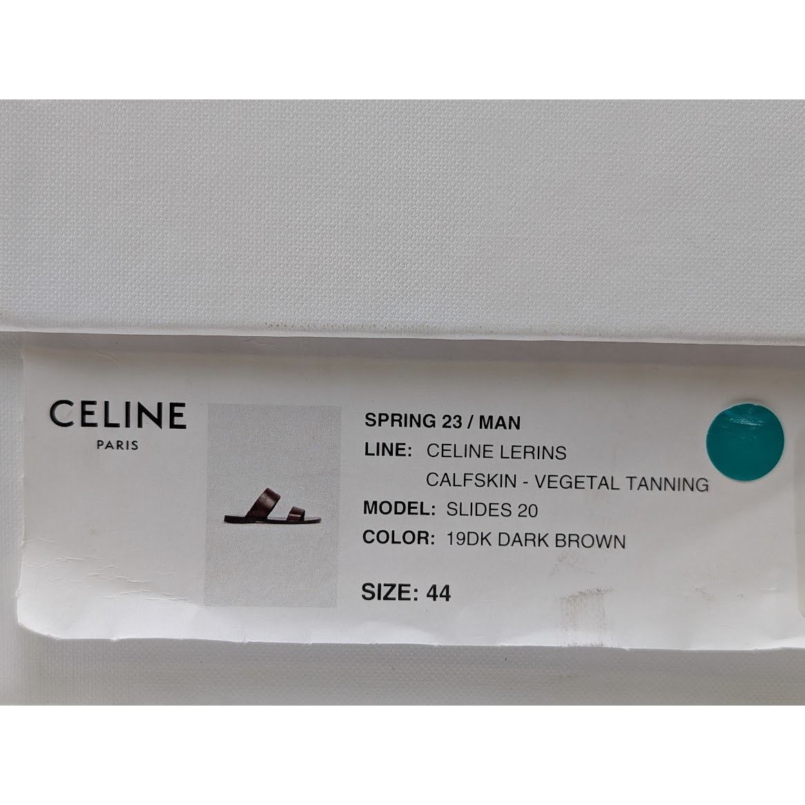 Celine o1rshd1 Calfskin-Vegetal Tanning Slides Slipper Dark Brown Size US 11 / EU 44 - 24 Thumbnail