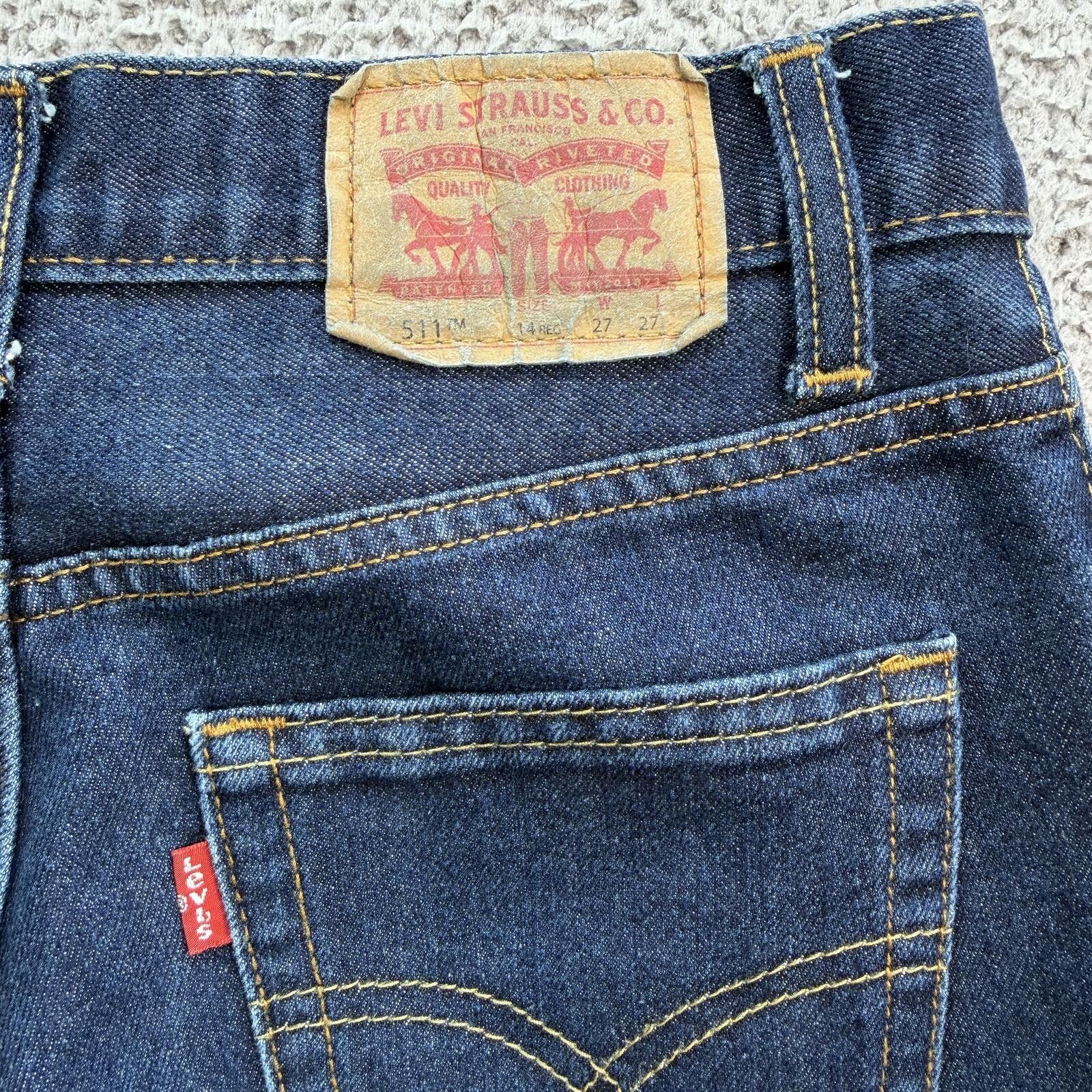 Levi's Levis 511 Women Slim Dark Wash Jeans 27x27 Low Rise Cropped Size 27" / US 4 / IT 40 - 5 Thumbnail