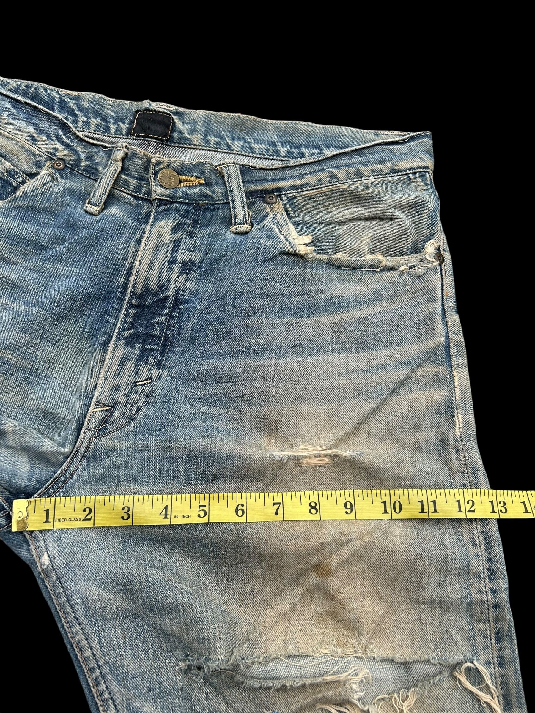 Kapital × Lee × Vintage Thrashed Vintage Lee Riders Selvedge Denim Jeans Size US 35 - 23 Thumbnail