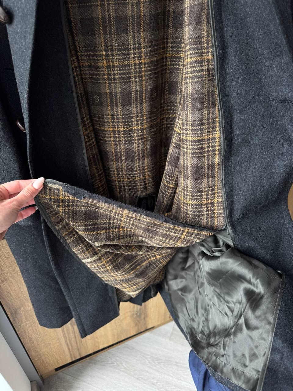 Schneiders Schneiders Salzburg Manufactum Black/Gray Wool Long Overcoat Size US L / EU 52-54 / 3 - 12 Thumbnail
