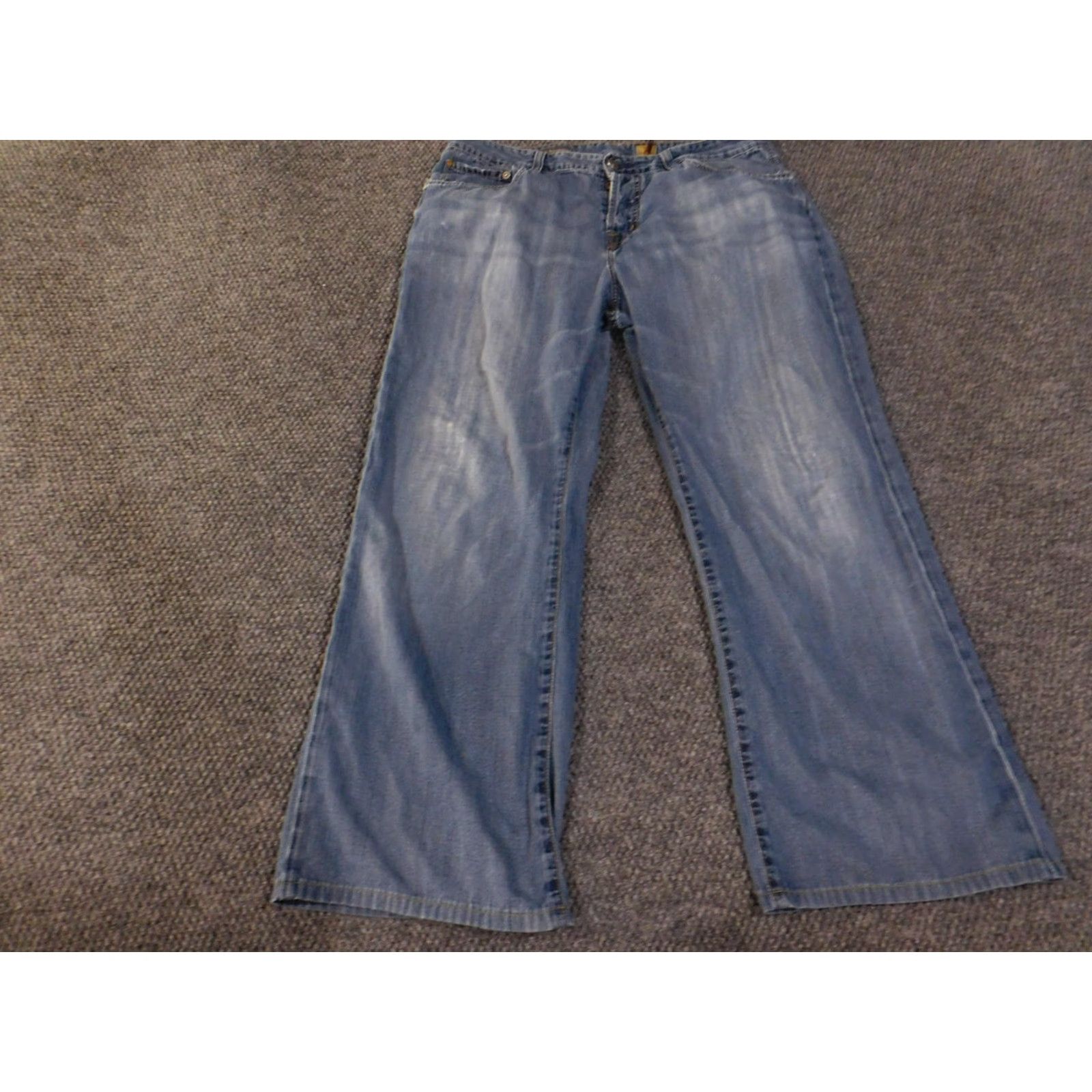 Vintage AG Adriano Goldschmied Jeans Mens 36x32 Blue The Symbol Button Fly Made USA Size US 36 / EU 52 - 2 Thumbnail