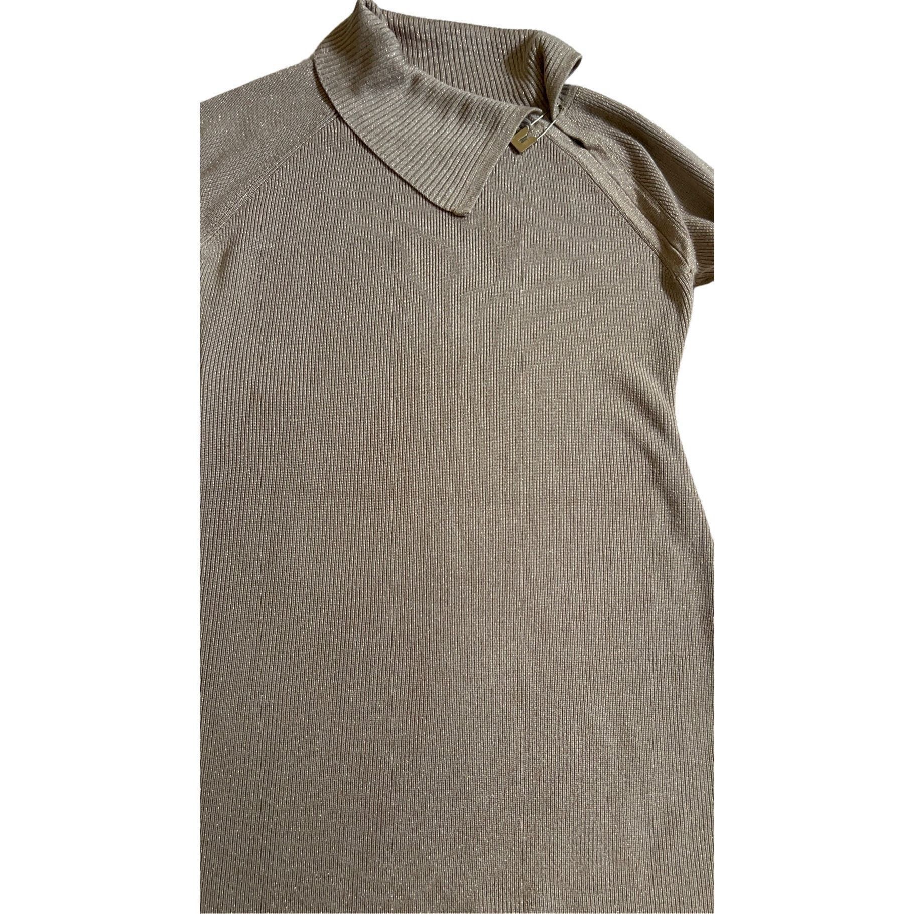 Calvin Klein Women's Calvin Klein Gold beige sweater Dress Size L Size L / US 10 / IT 46 - 8 Thumbnail