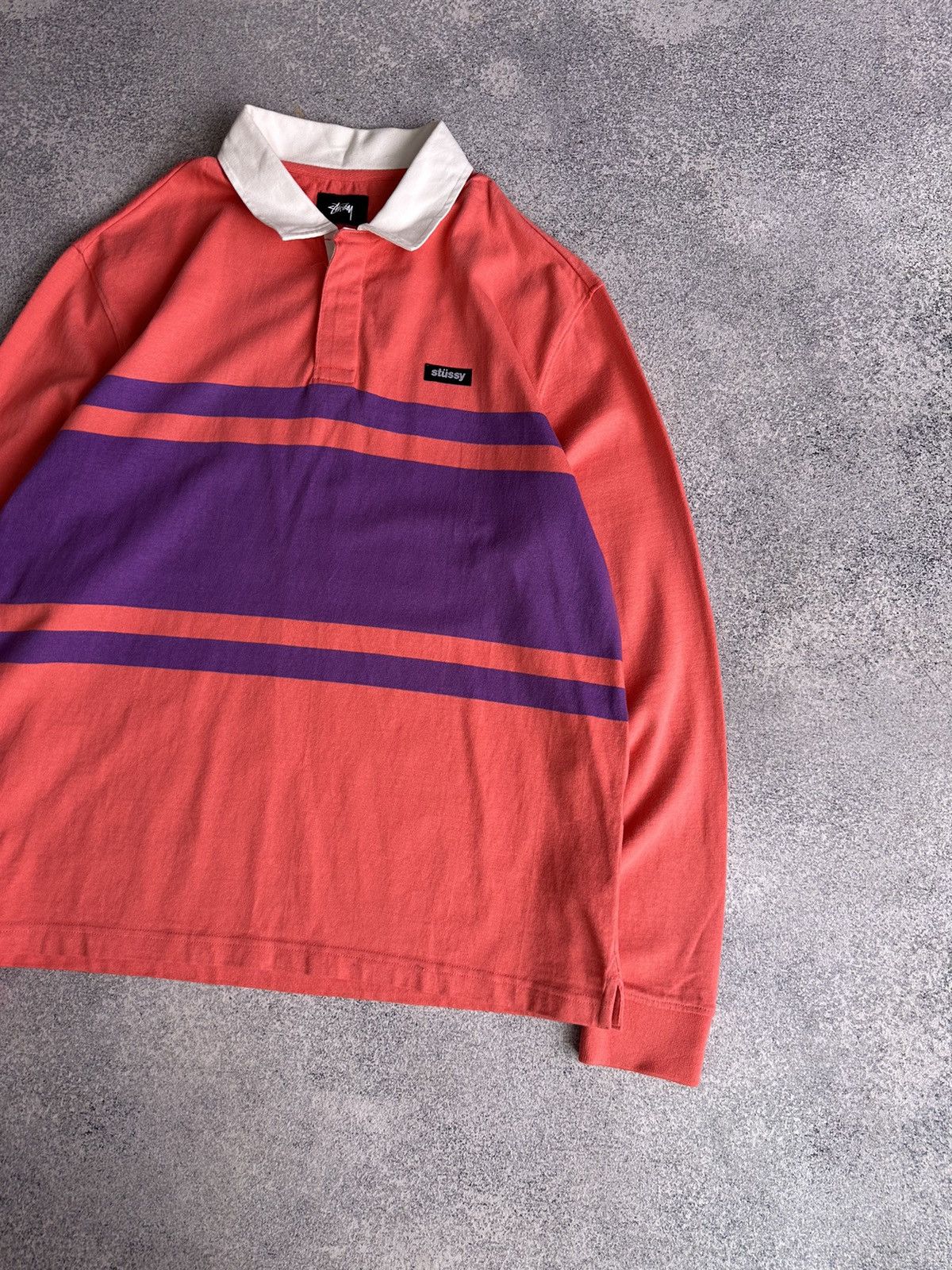 Japanese Brand × Stussy × Vintage Vintage Stussy Y2K Pink Long Sleeve Sweatshirt Size US L / EU 52-54 / 3 - 2 Thumbnail
