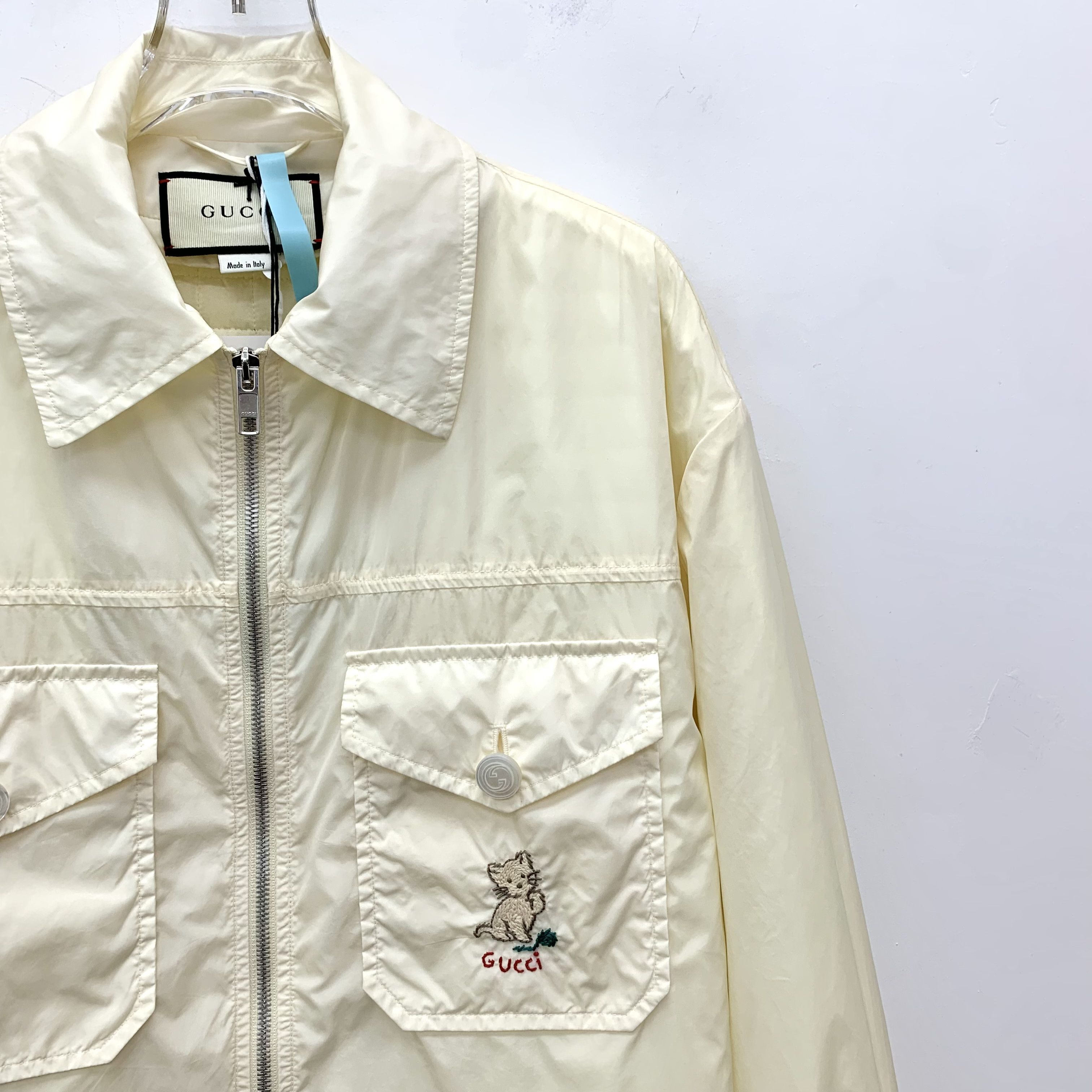 Gucci Gucci Cat Embroidered Jacket Beige (40) Size US XXS / EU 40 - 4 Thumbnail