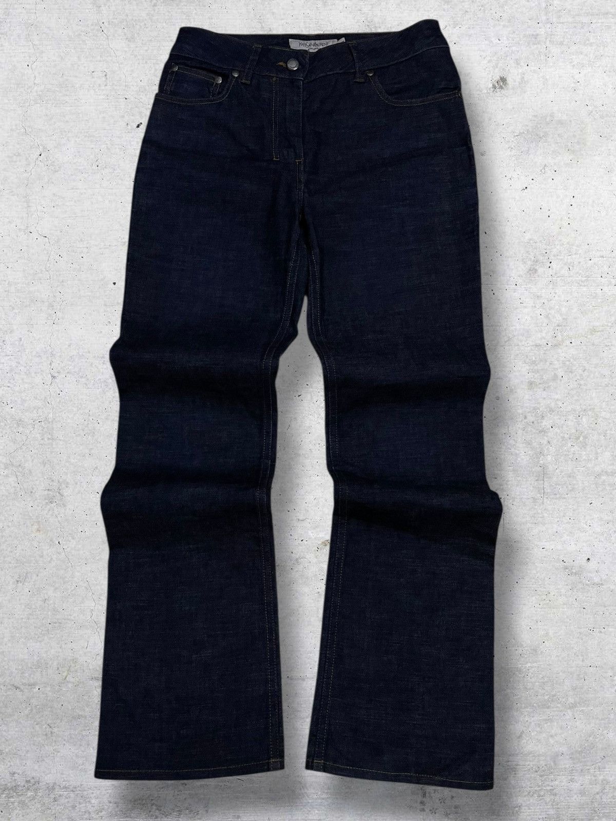Yves Saint Laurent VINTAGE YVES SAINT LAURENT 90S DESIGNER FLARED MODEL DENIM Size US 27 - 1 Thumbnail