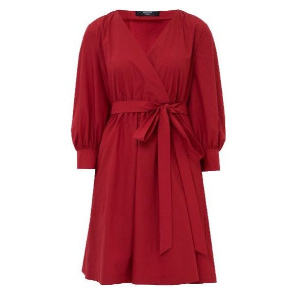 Weekend Max Mara Dress Faiti Cherry Red Cotton A-Line Pock