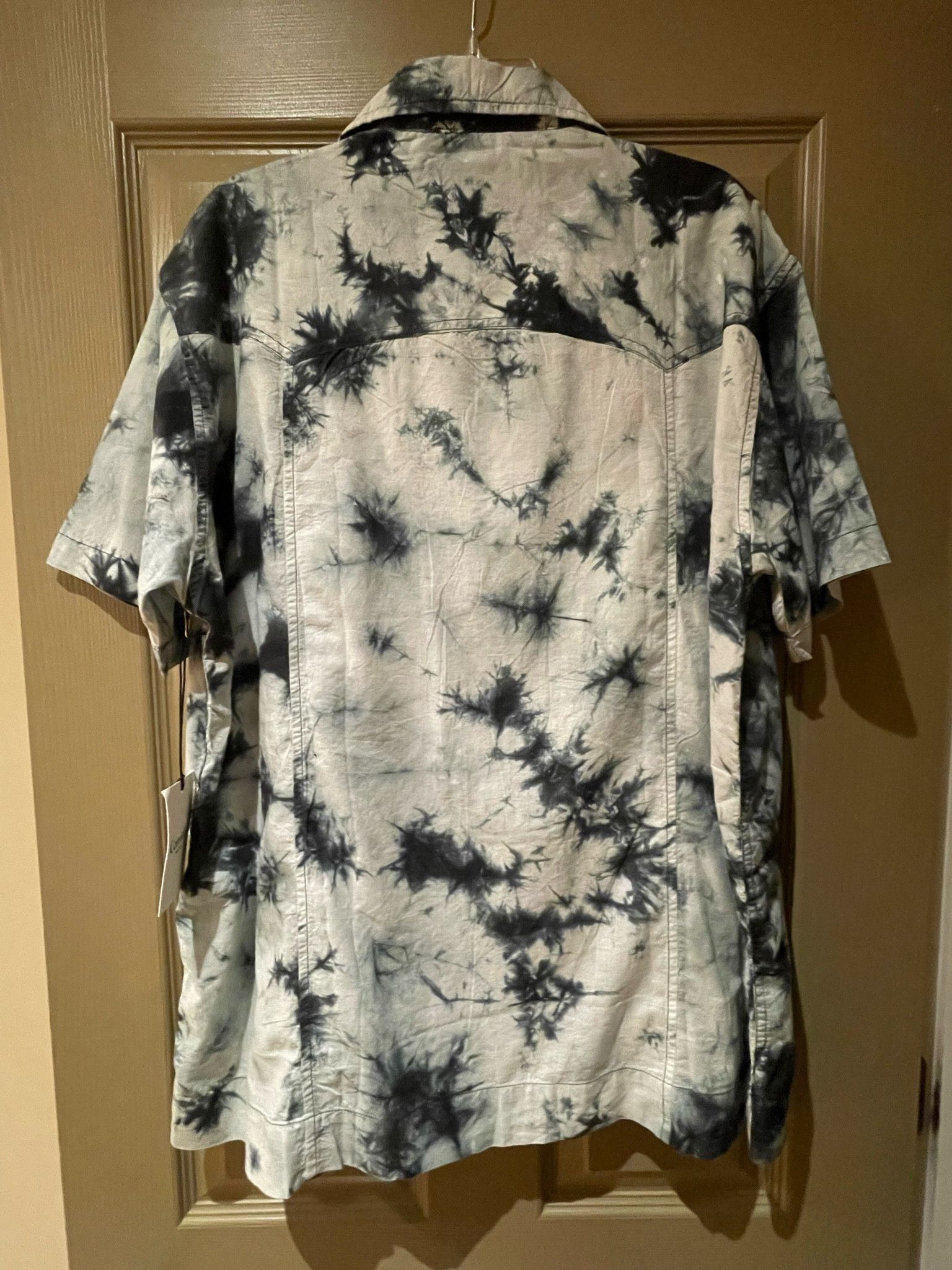 Corridor Tie-Dye Short Sleeve Button Up Shirt Black White Grey Size US XL / EU 56 / 4 - 3 Thumbnail