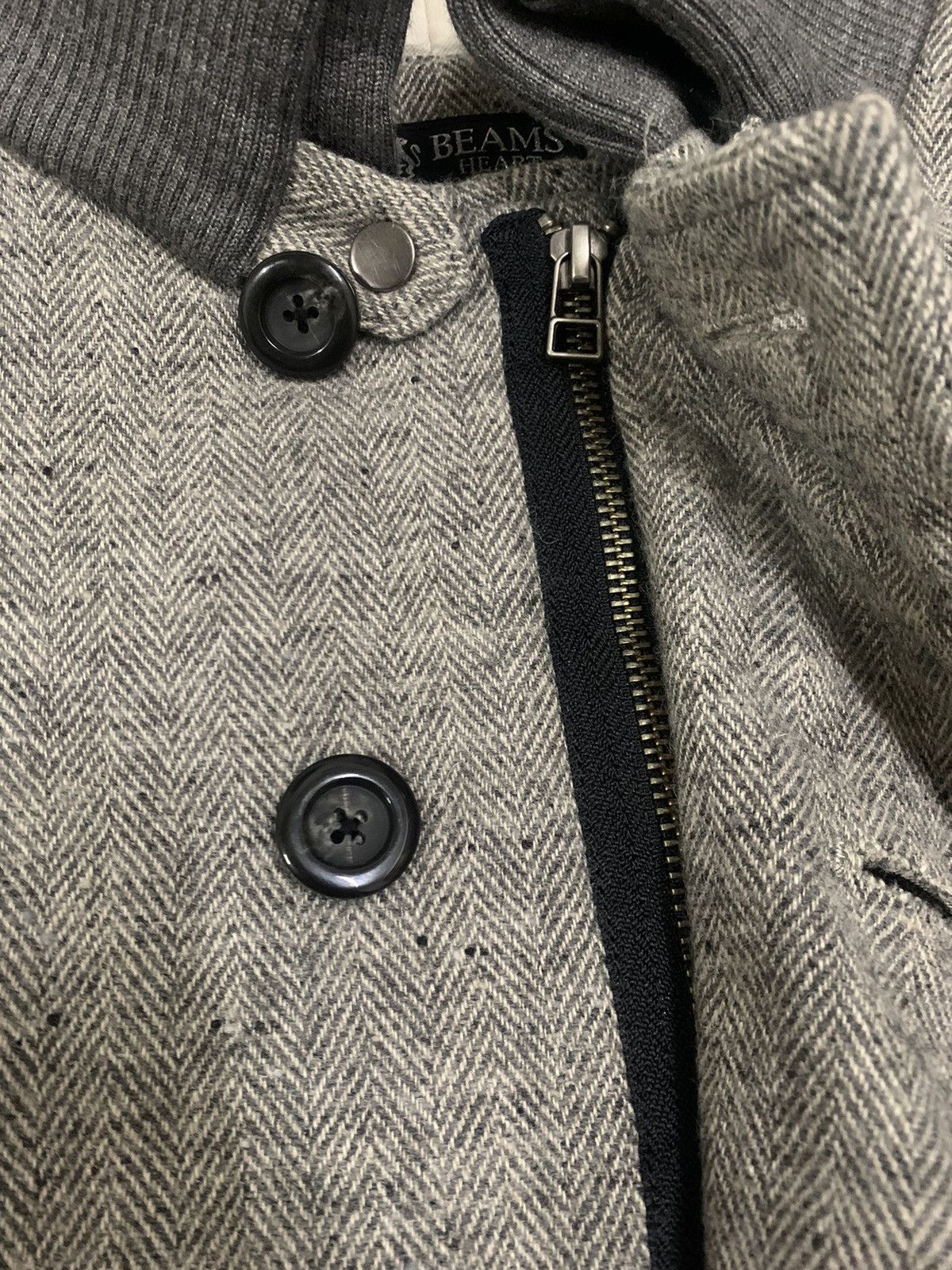 Beams Plus Japanese Beams Heart Wool Blend Herringbone Pattern Jacket Size US S / EU 44-46 / 1 - 6 Thumbnail