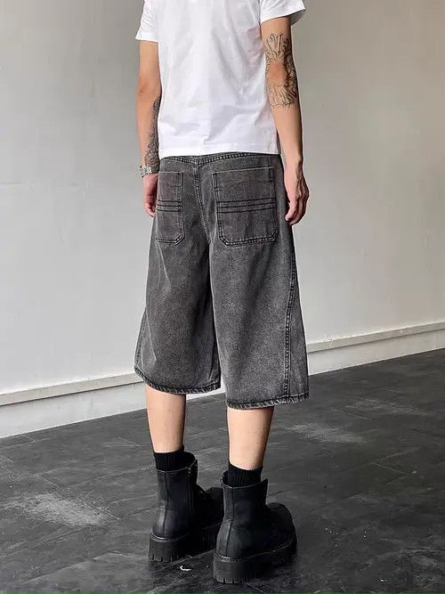Japanese Brand Mizuho x natsu Vintage Hip Hop Loose Casual Denim Shorts Size US 31 - 3 Thumbnail