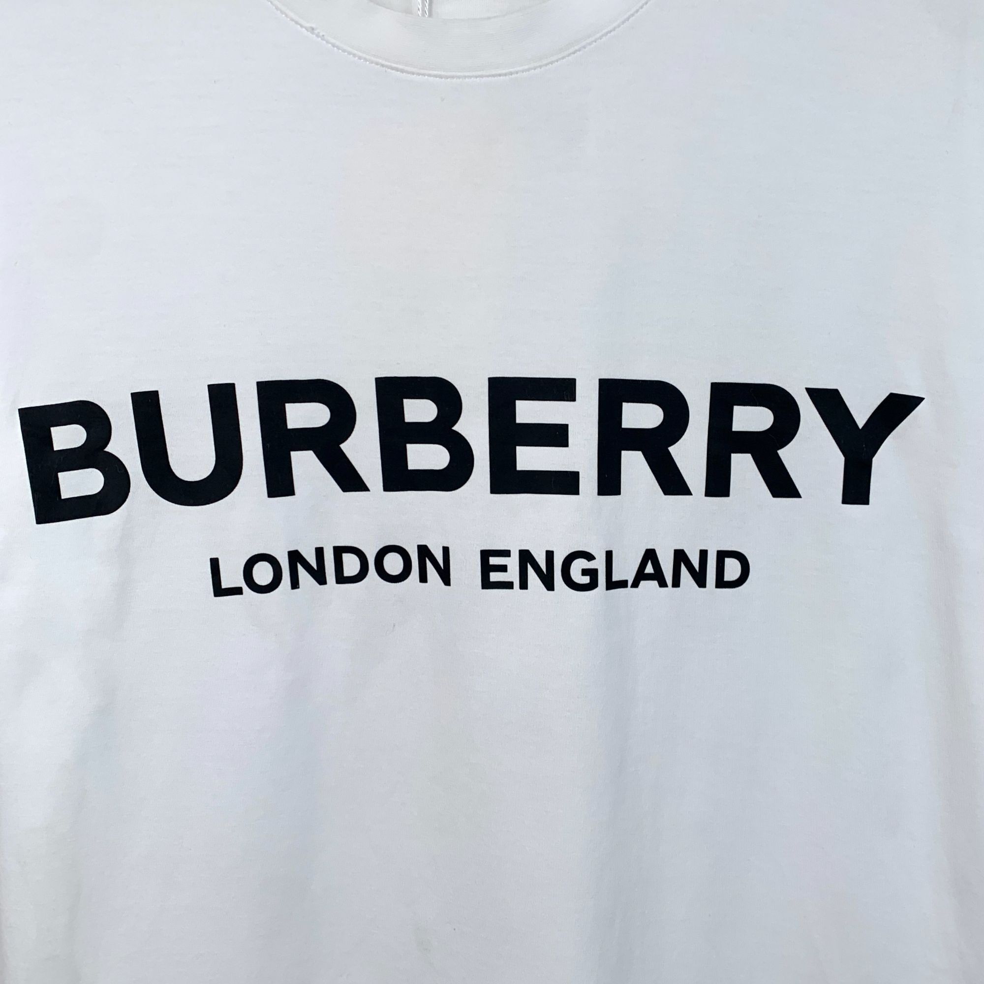 Burberry Burberry White Logo Printed Round Neck Cotton Short Sleeve T Size XXS / US 00 / IT 34 - 6 Thumbnail