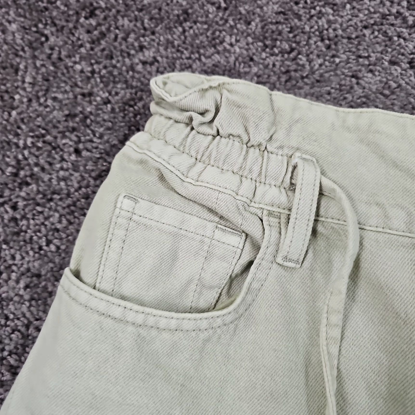 7 For All Mankind 7 For All Mankind Jeans Women Paperbag Style High Rise Elastic Waist Green 27 28x27 Denim Cotton 100% Inseam 27 in Regular Fit Size 27" / US 4 / IT 40 - 3 Thumbnail