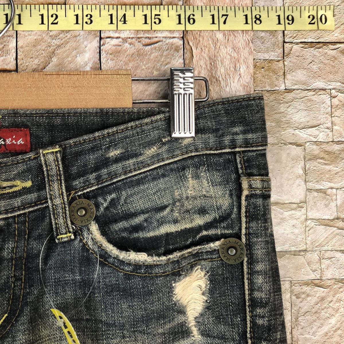 Japanese Brand Maraxia Black Distressed Denim Pants #A1015 Size 27" / US 4 / IT 40 - 8 Thumbnail