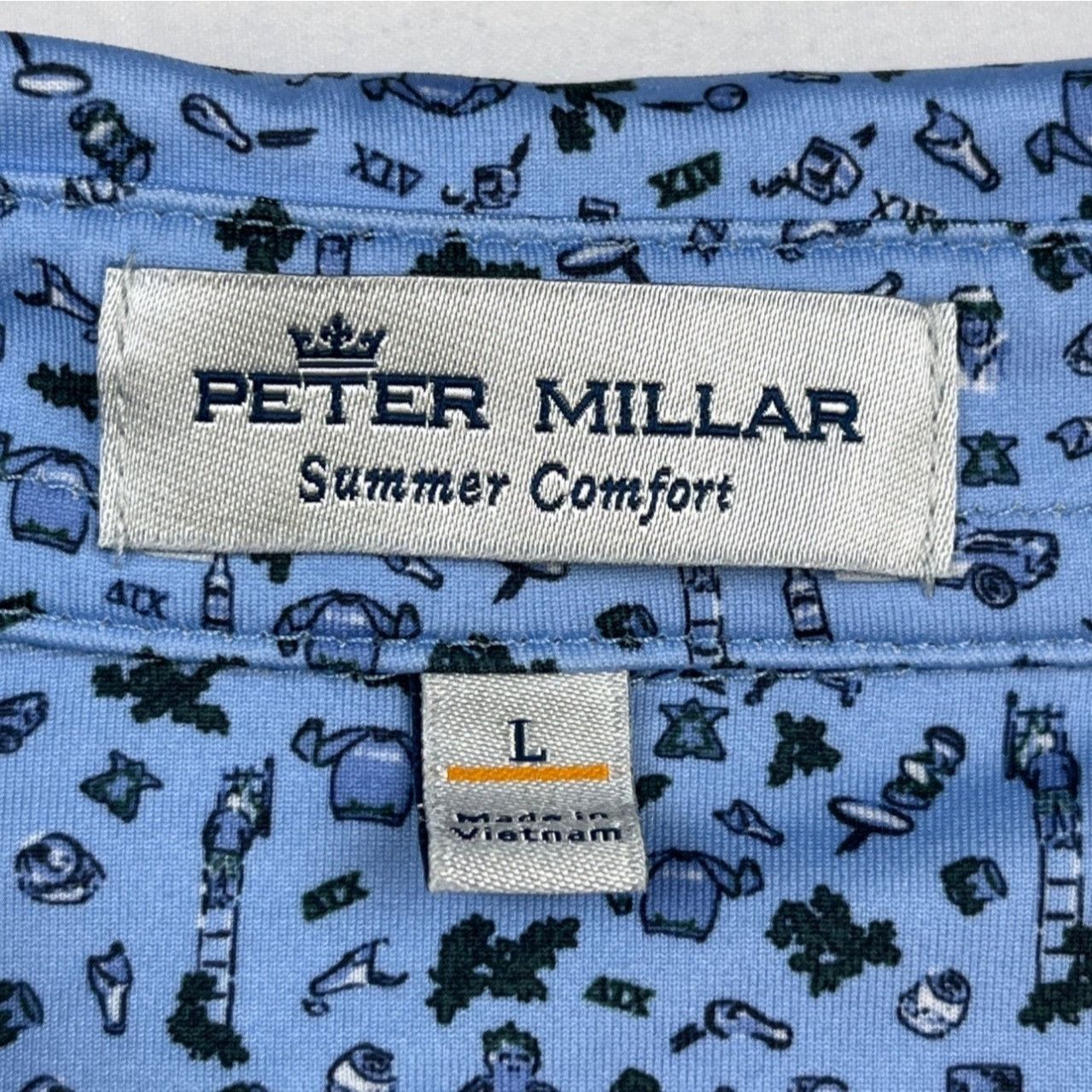 Peter Millar Peter Millar Summer Comfort Men's Blue Golf Shirt/Polo Sz L Size US L / EU 52-54 / 3 - 6 Thumbnail