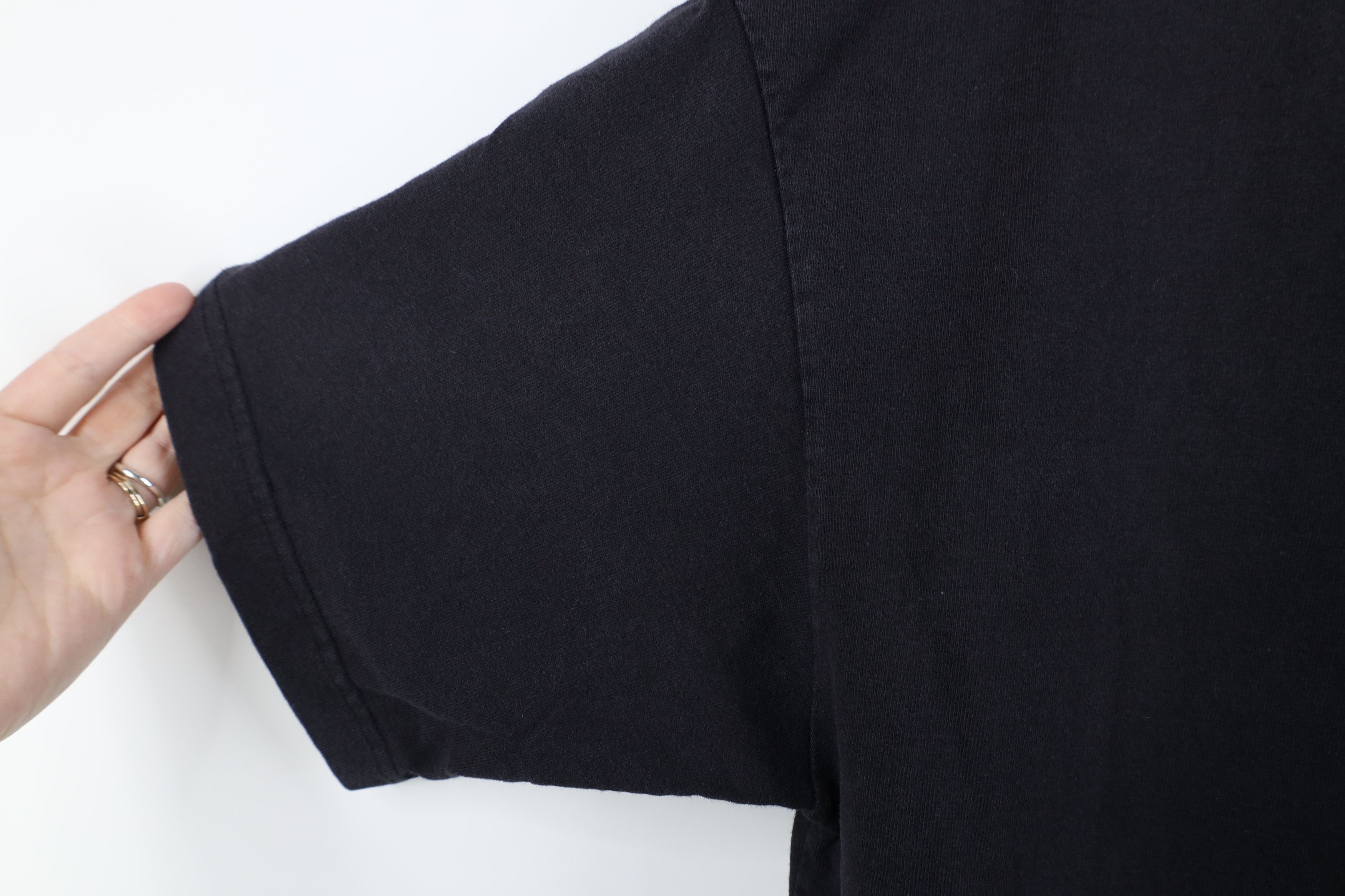 Vintage Vintage 90s Streetwear Blank Cotton Pocket T-Shirt Black Size L / US 10 / IT 46 - 8 Thumbnail