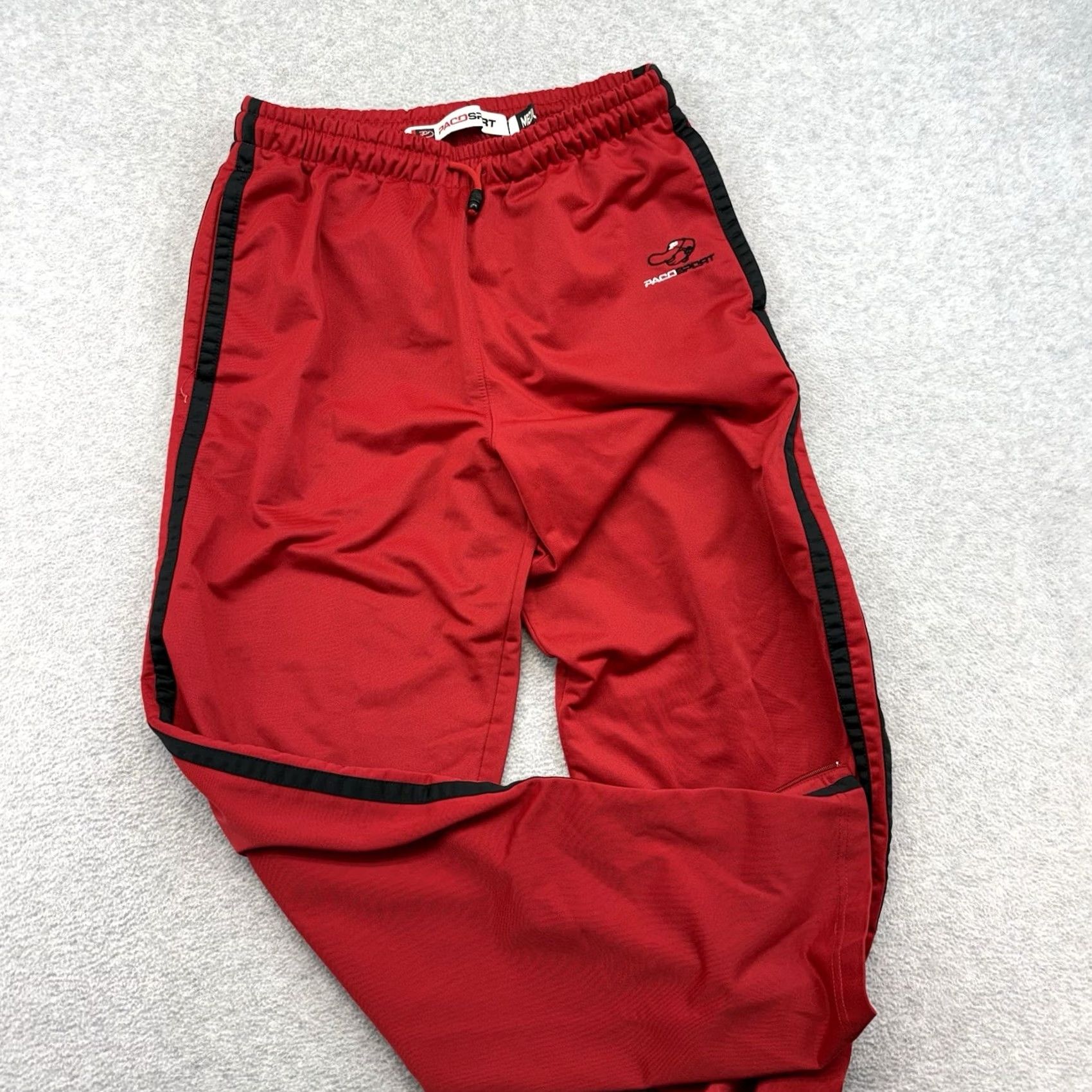 Vintage VINTAGE Paco Sport Track Pants Red Ankle Zip Baggy M Men’s Wide-Leg Athletic Size US 31 - 3 Thumbnail