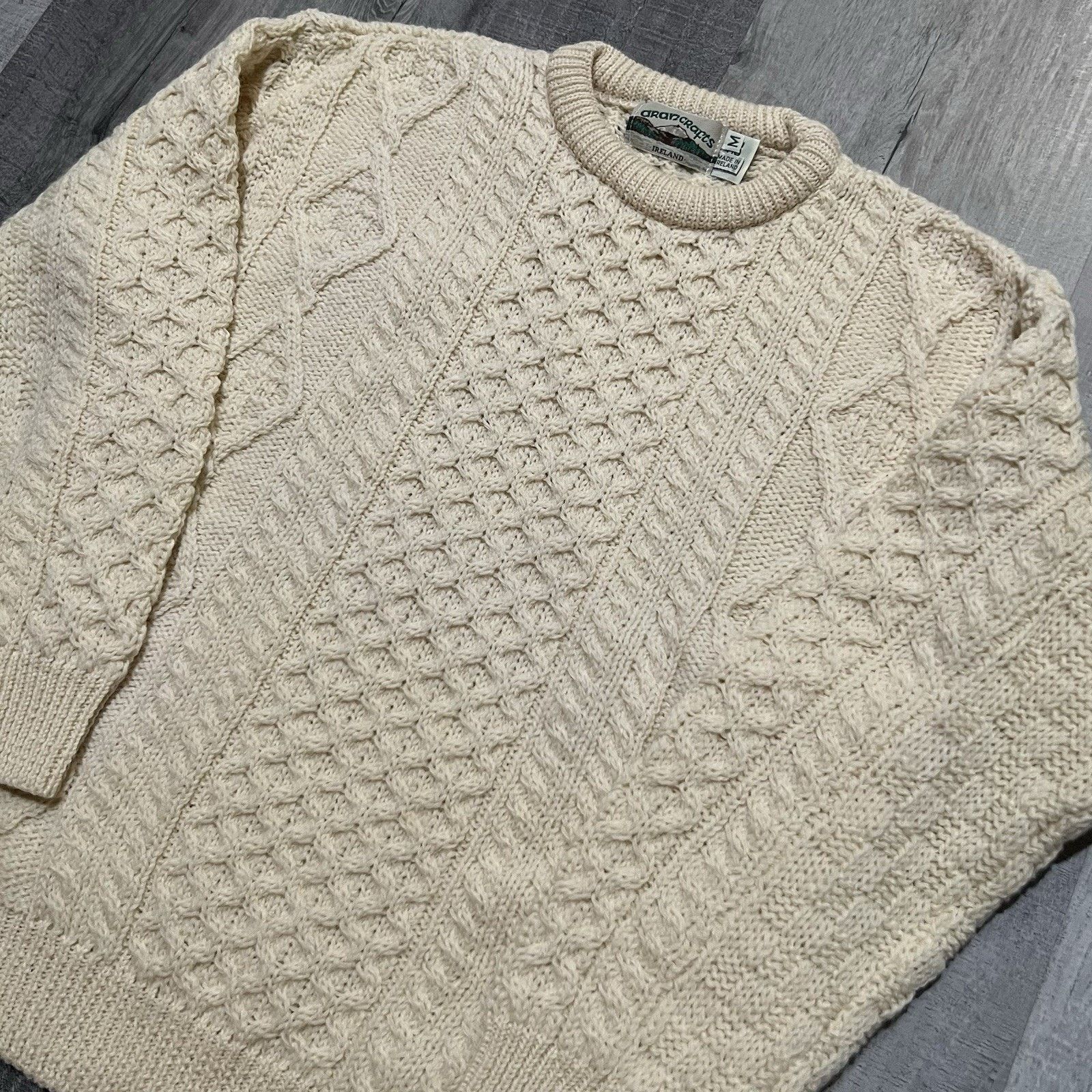 Aran Crafts Aran Crafts Wool Ireland Cable Knit Chunky Heavy Sweater Size M / US 6-8 / IT 42-44 - 3 Thumbnail