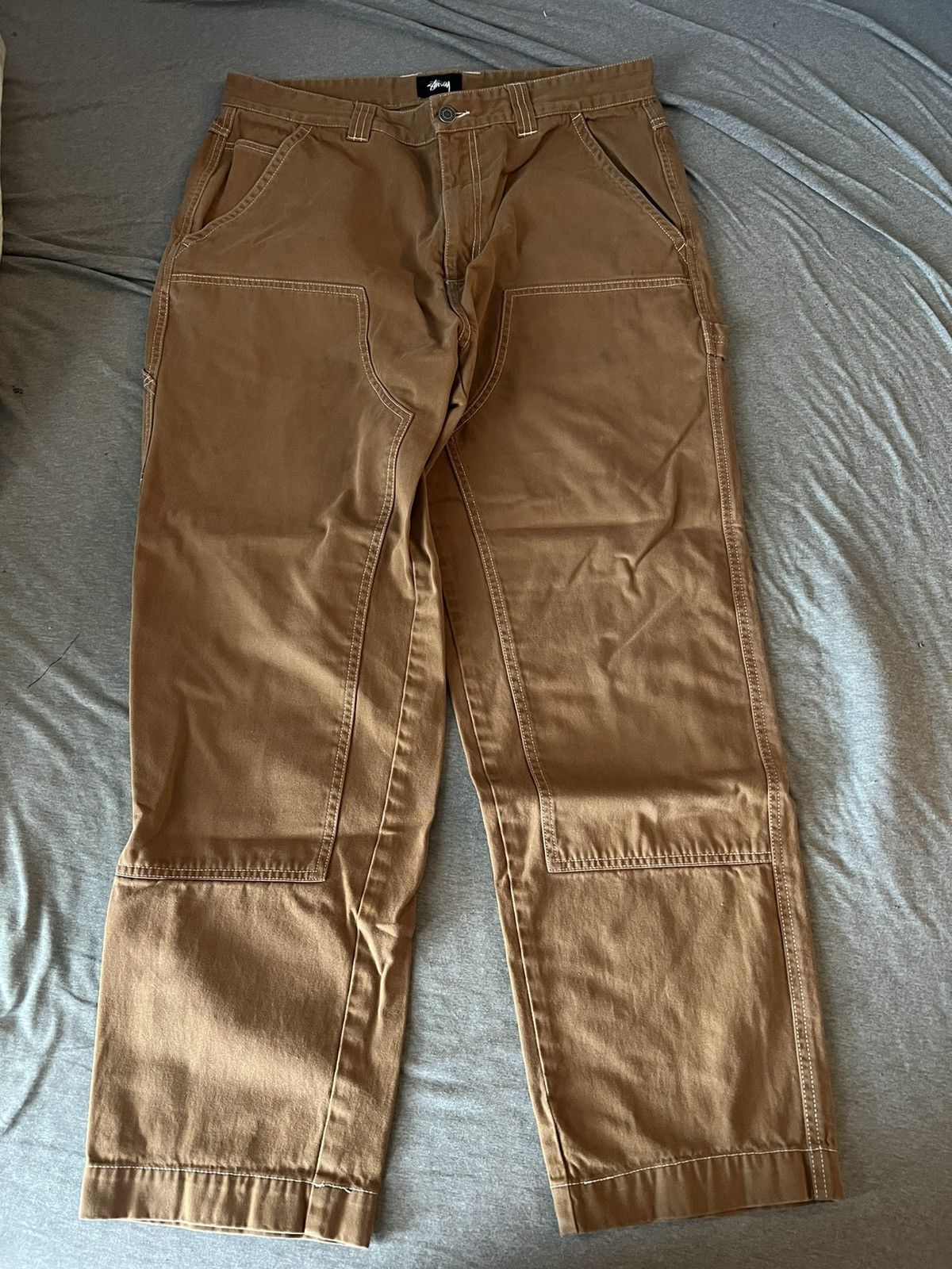 image of Stussy Double Knee Pant in Brown, Men's (Size 34)