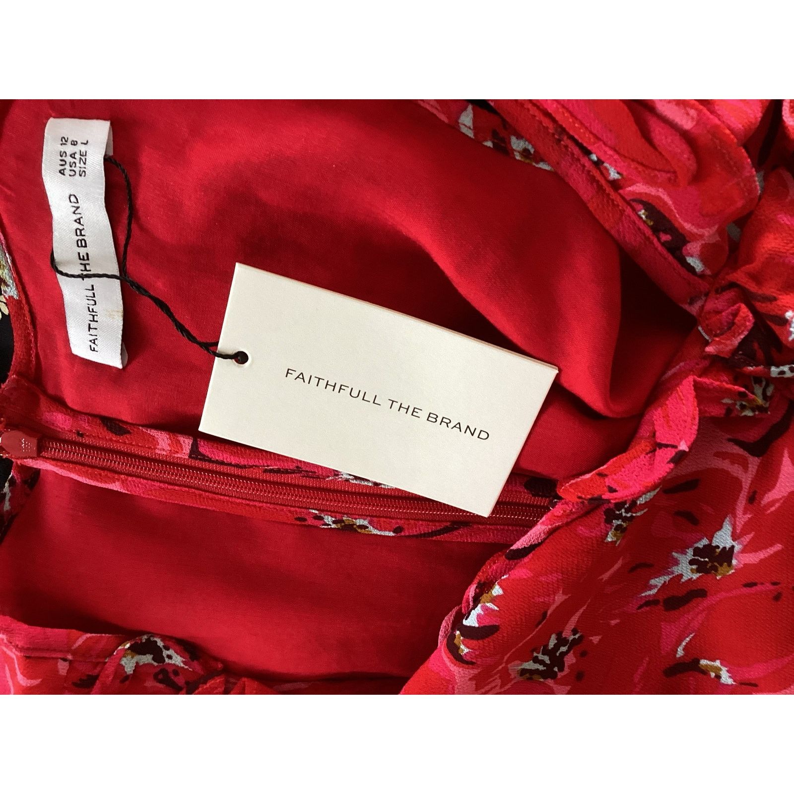 FAITHFULL NWT Faithfull The Brand Floral Maxi Dress Pink & Red Sz 8 Size M / US 6-8 / IT 42-44 - 10 Thumbnail