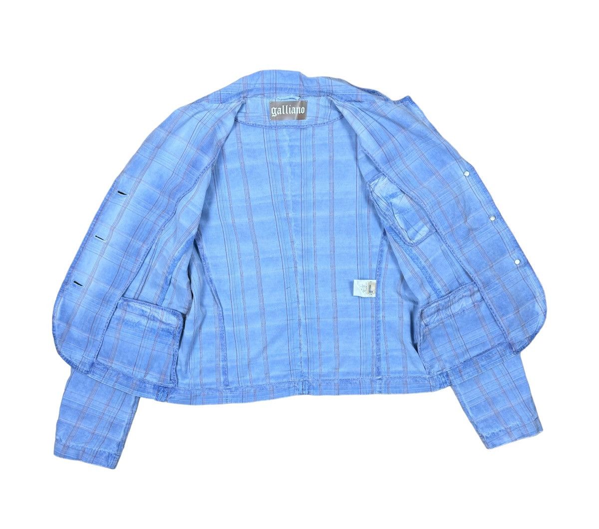 John Galliano Galliano Checkered Garment Dyed Blazer Jacket size IT 46 Size L / US 10 / IT 46 - 18 Thumbnail