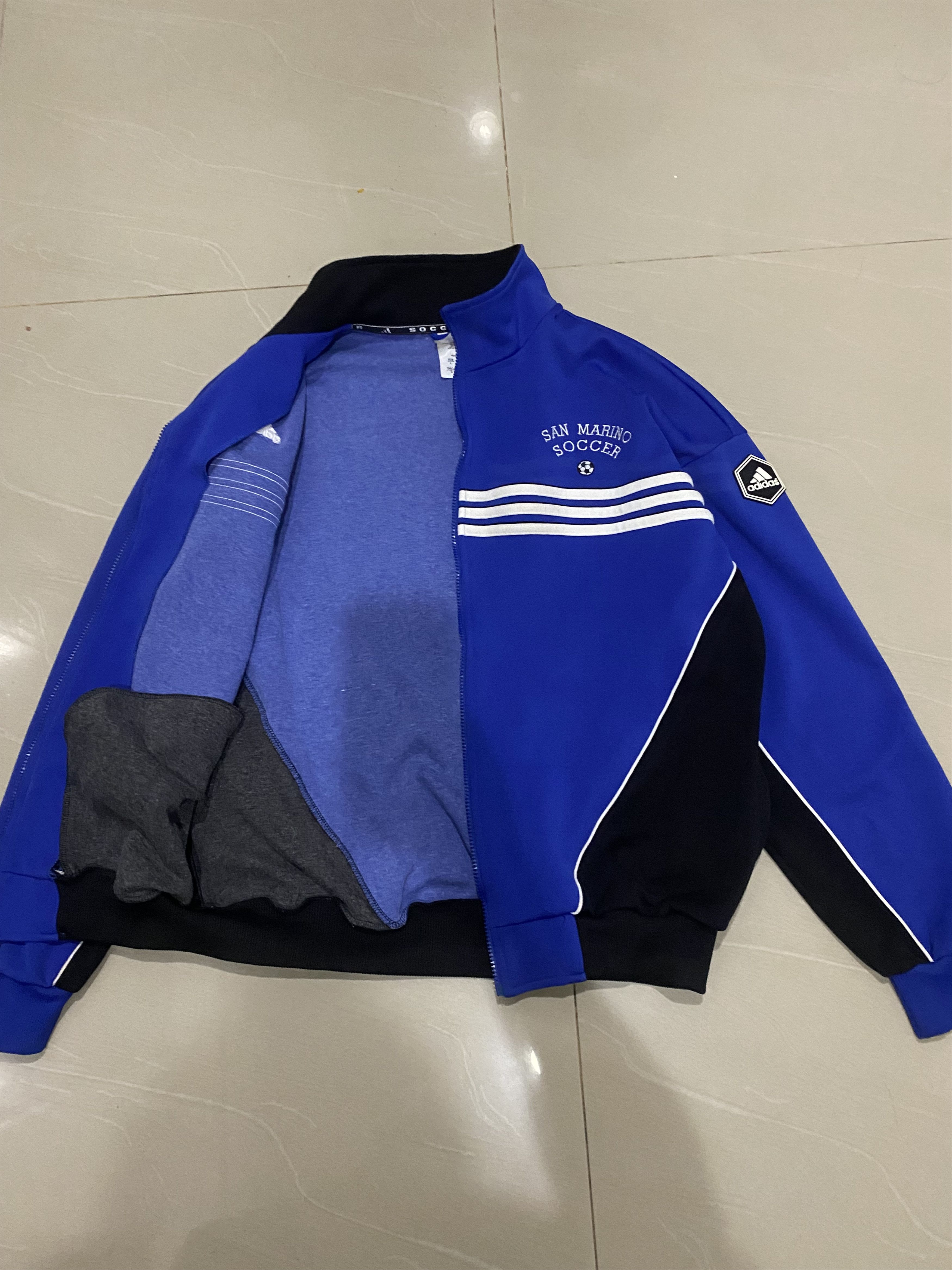 Adidas × Vintage Vintage Adidas San Marino Soccer Ziper Jacket Size US L / EU 52-54 / 3 - 5 Thumbnail