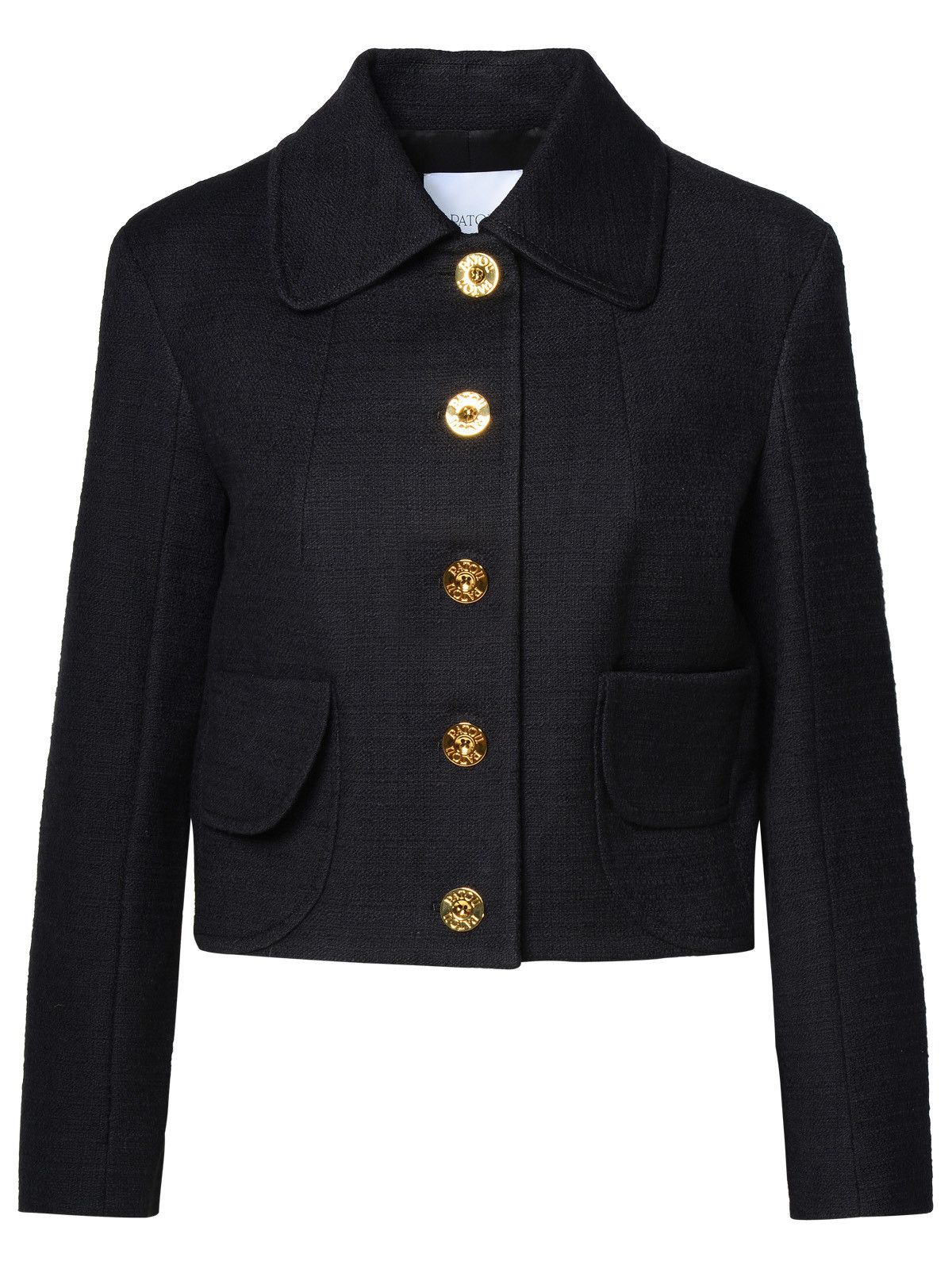 image of Patou Black Cotton Blend Jacket, Women's (Size Medium)