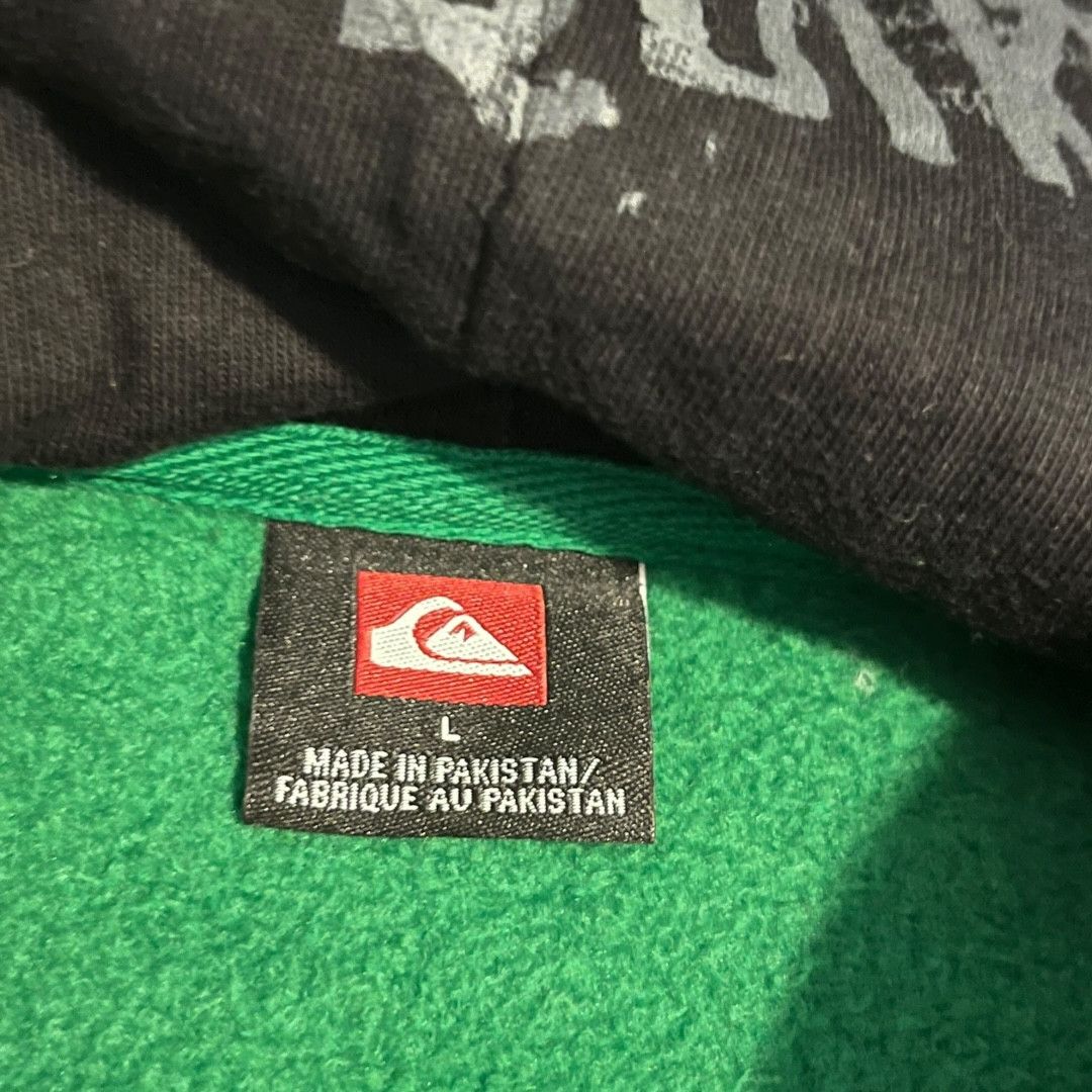 Quiksilver VINTAGE Quiksilver Kelly Green Hoodie y2k Size US L / EU 52-54 / 3 - 8 Thumbnail
