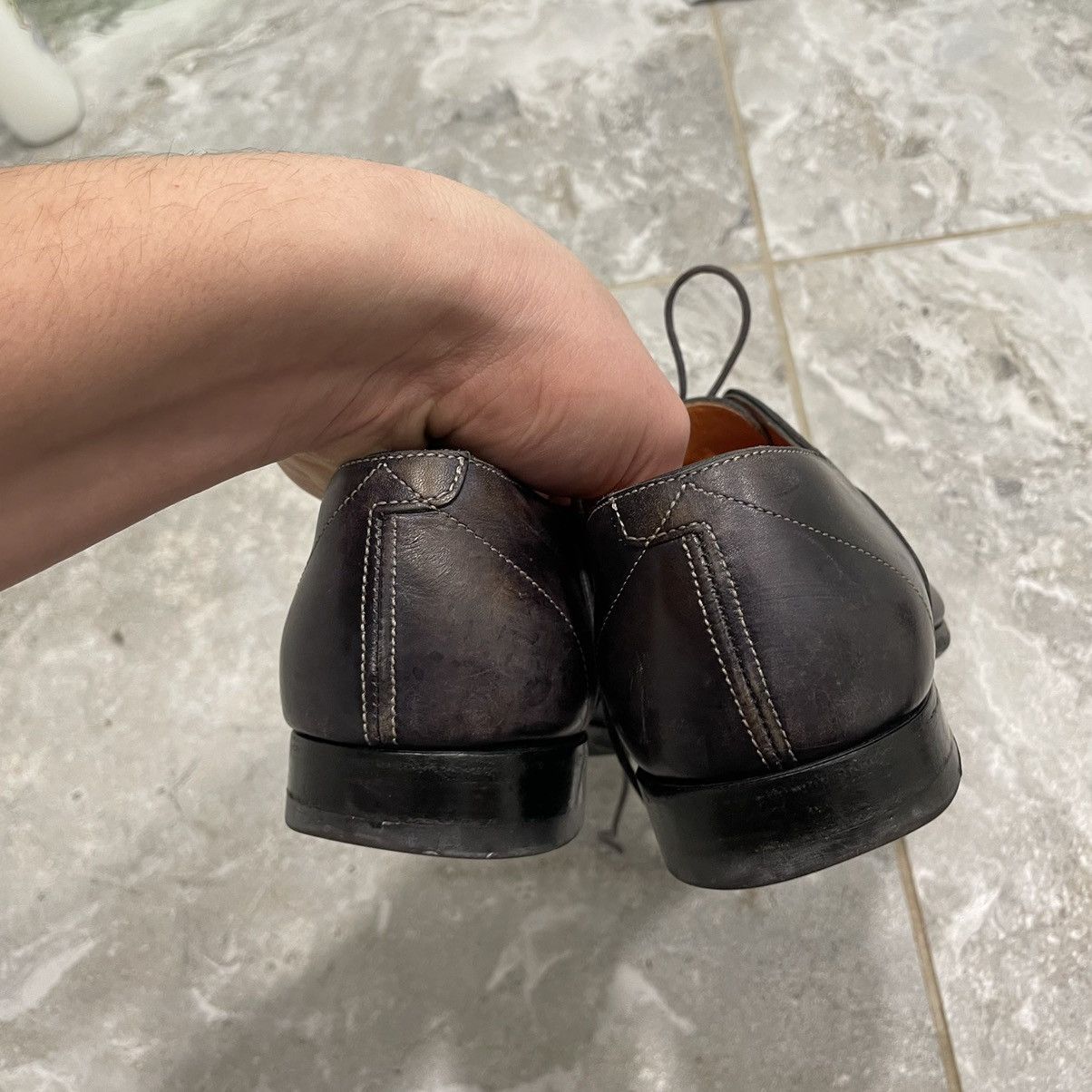 Handmade × Santoni 6 Santoni boots classic chameleon clr Leather Shoes old mone Size US 6 / EU 39 - 9 Thumbnail