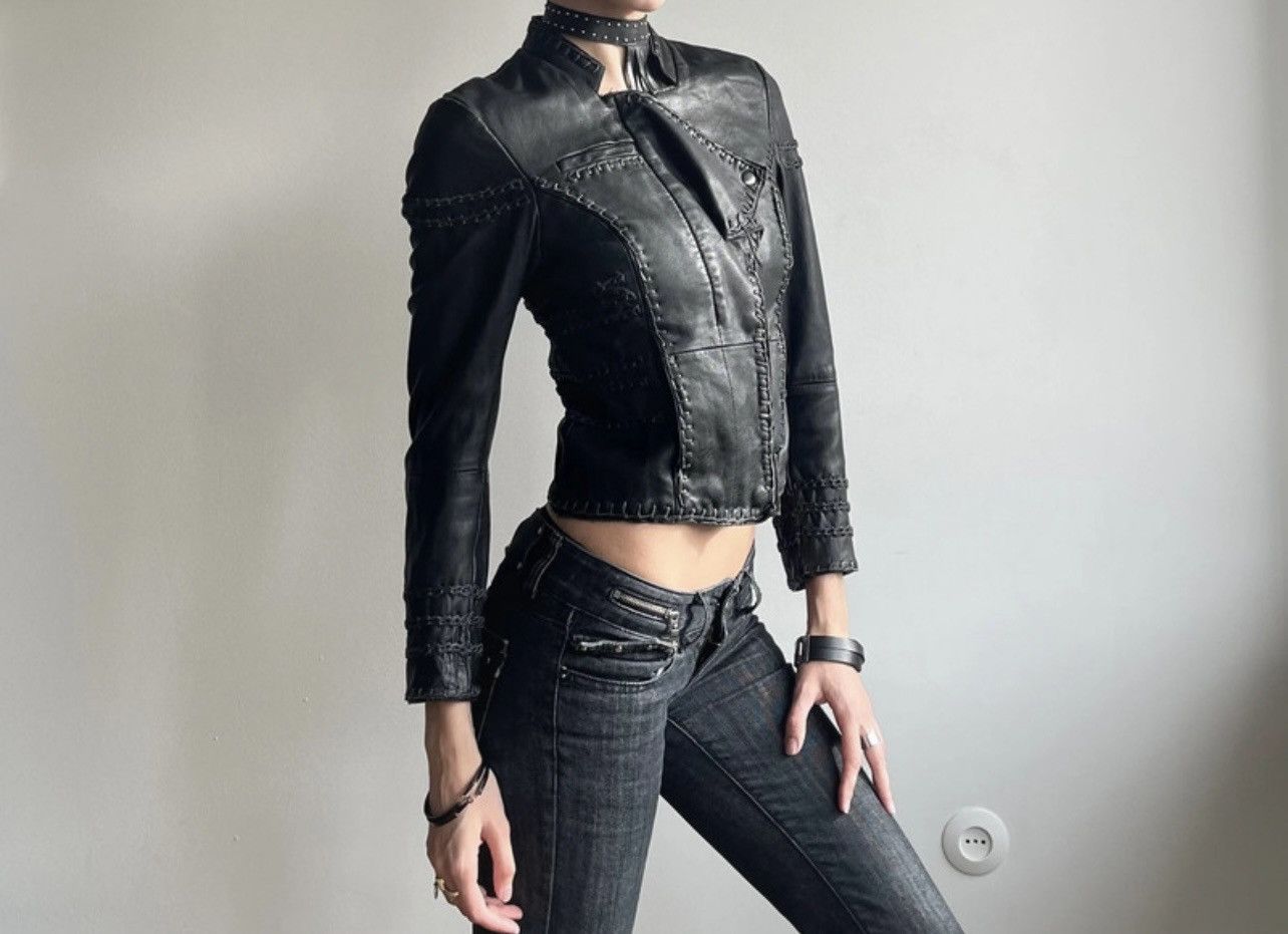 Other Kate moss & topshop black biker jacket genuine leather Size XS / US 0-2 / IT 36-38 - 1 Thumbnail