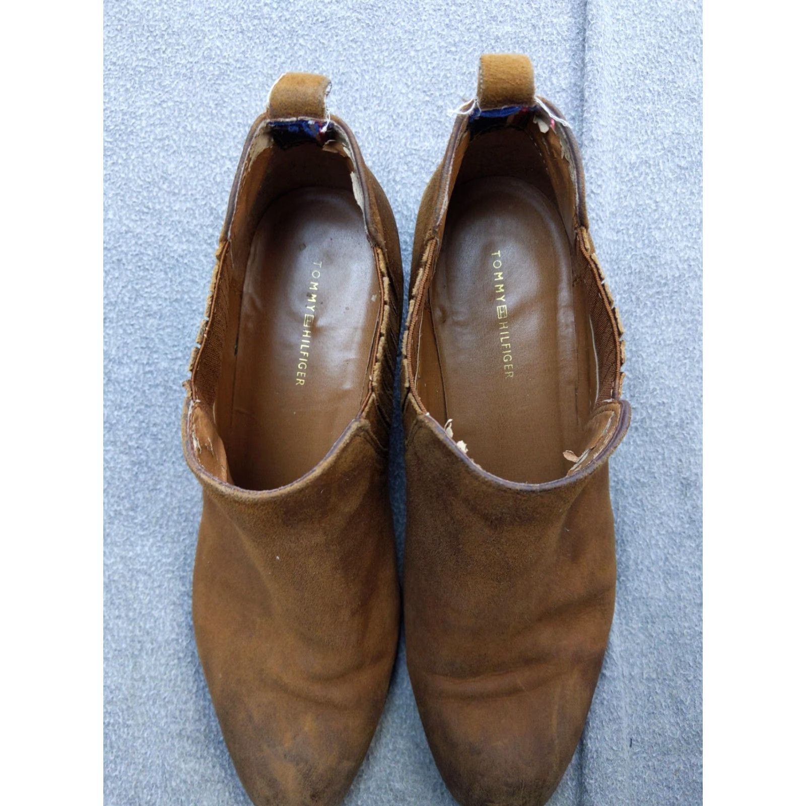 Tommy Hilfiger Tommy Hilfiger Boots Womens Chelsea Ankle Brown Suede 10 M Block Heel TWRIPLEY Size US 10 / IT 40 - 2 Thumbnail
